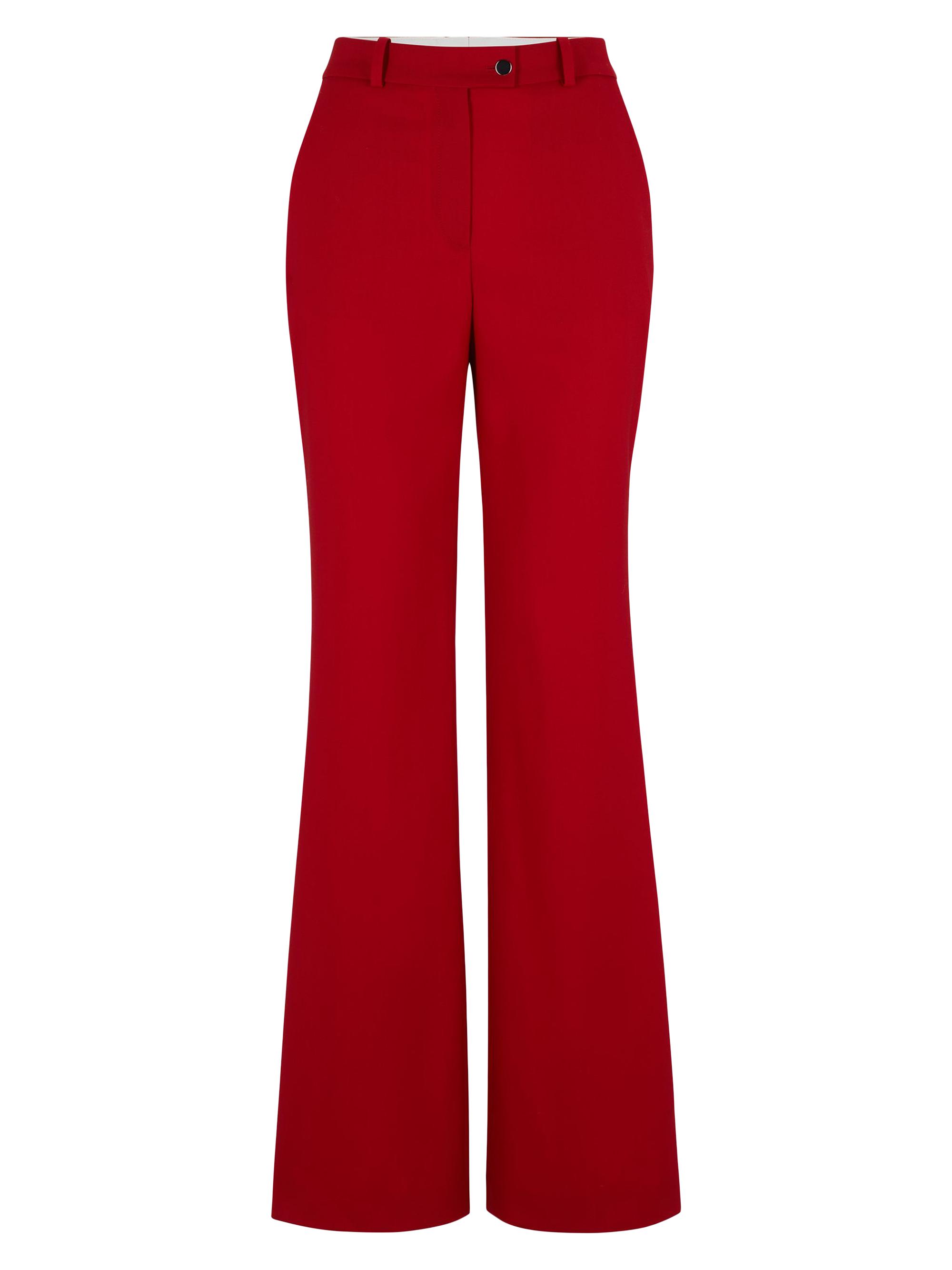 BOSS Women's Regular Fit Trousers in Virgin Wool Twill - Red