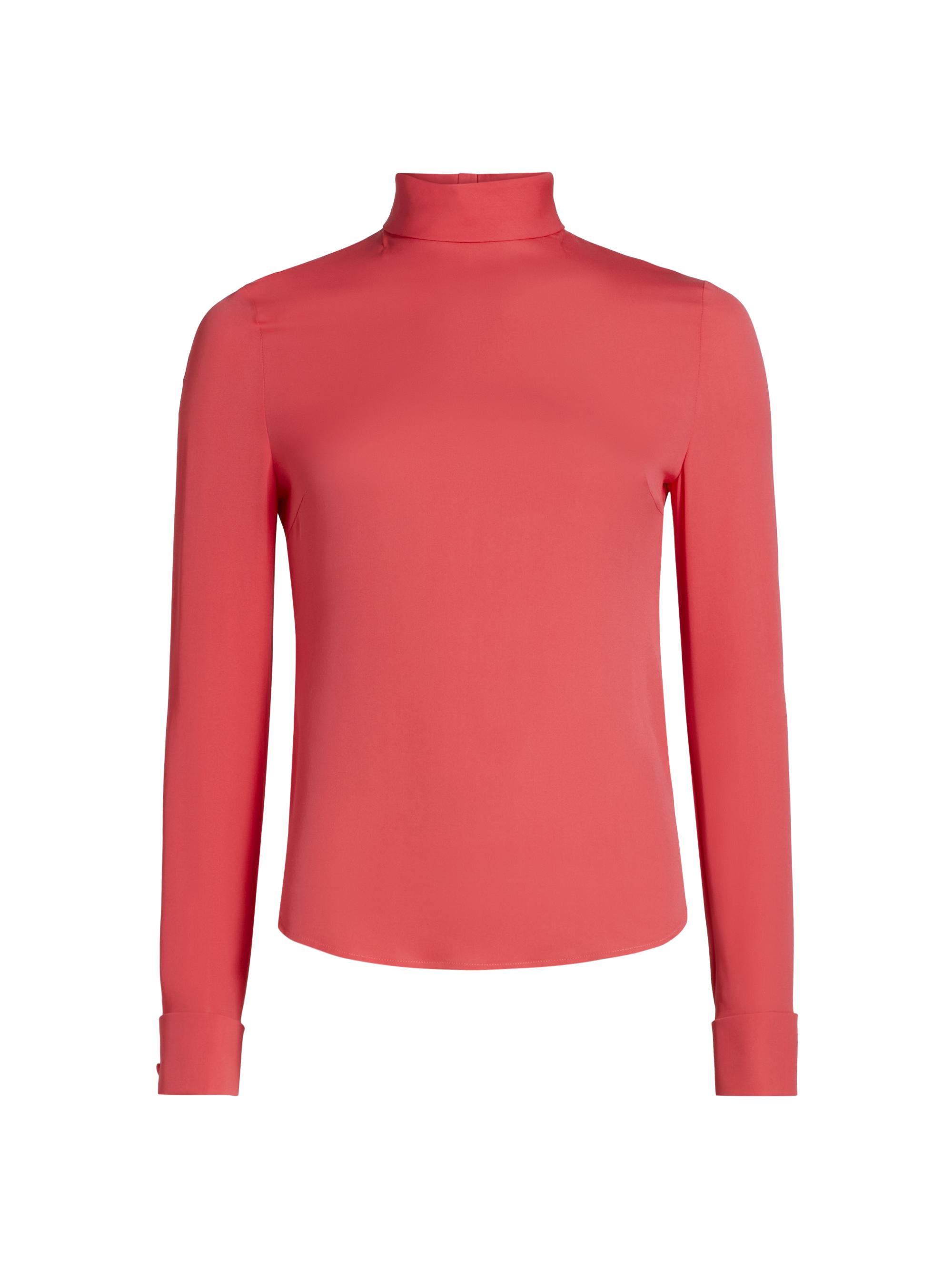 Giambattista Valli Women's Silk Stand Collar Blouse - Framboise