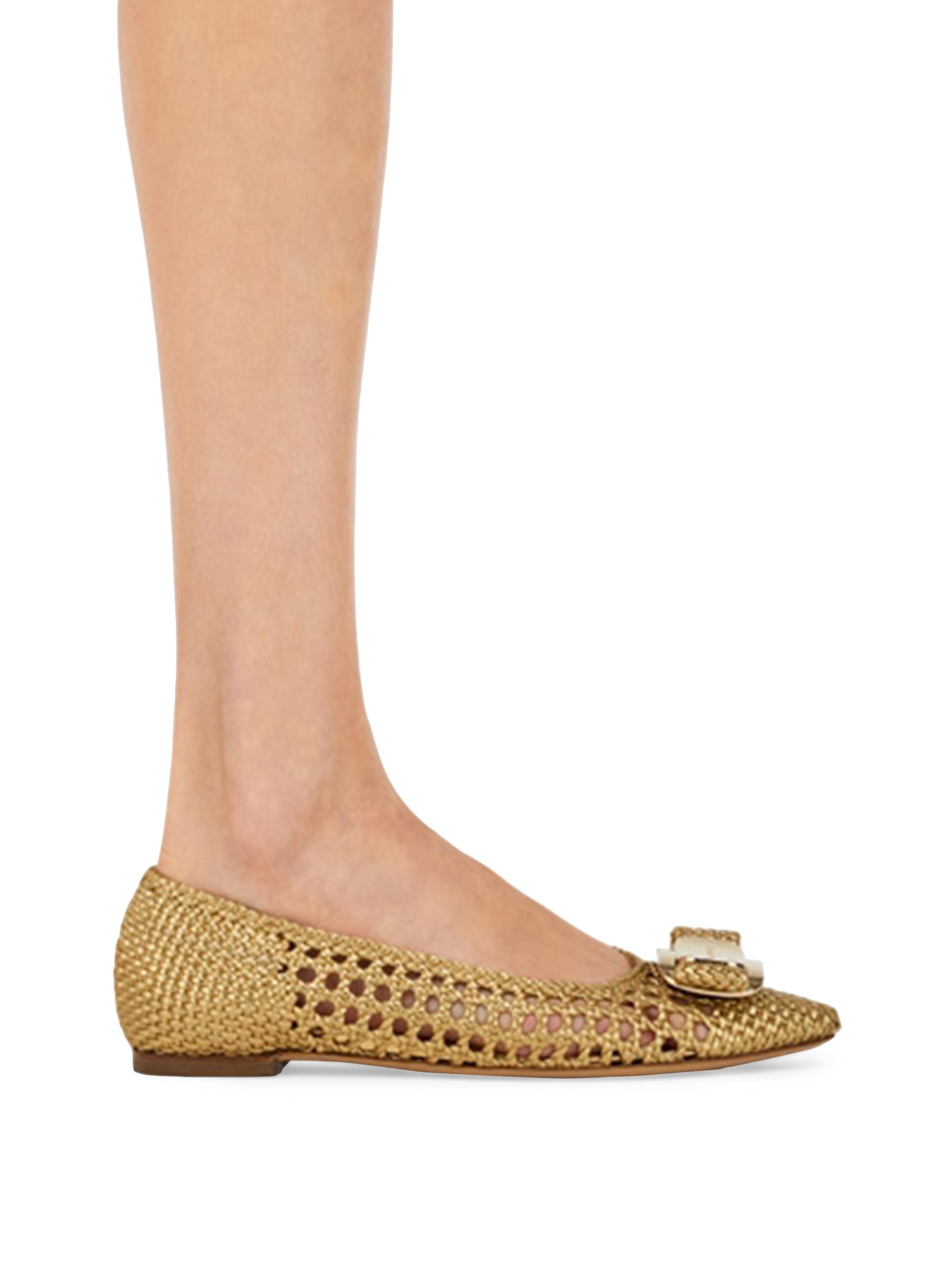 ★イタリア製 Salvatore Ferragamo ★26cm EE 内外美品 New Vara plate ballet flat - Women | Ferragamo