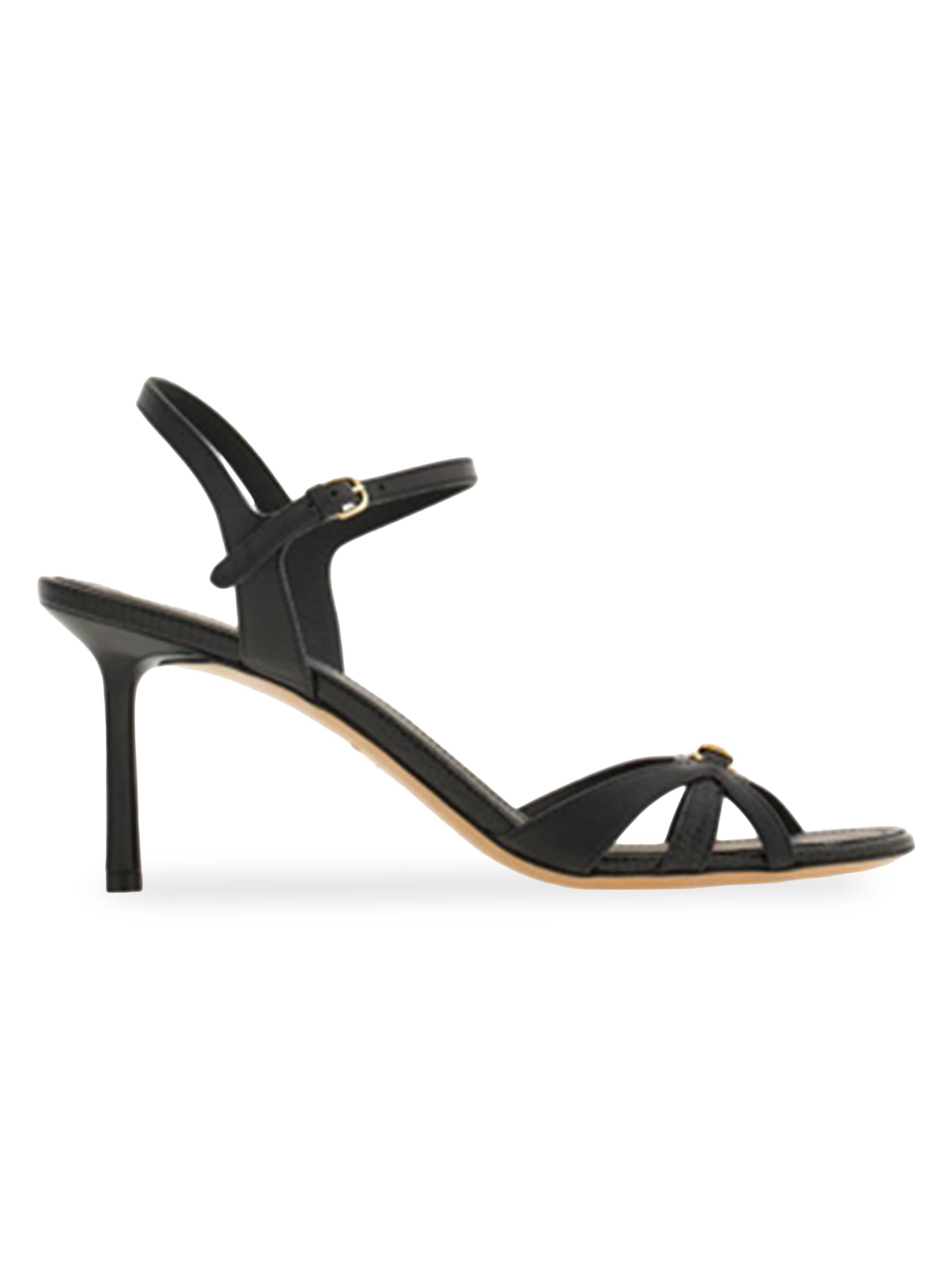 FERRAGAMO Women's Dasy 70MM Leather Sandals - Nero