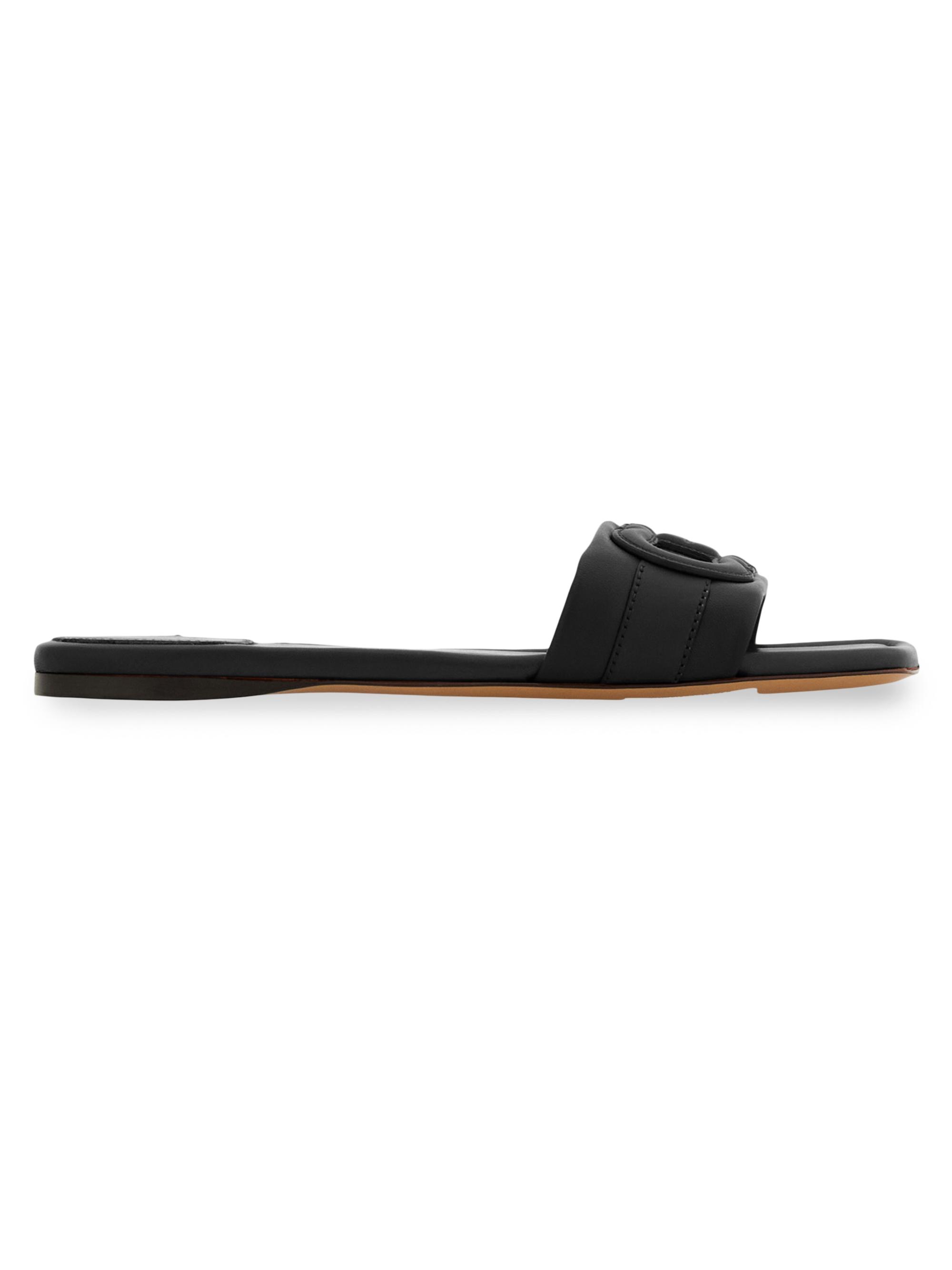 FERRAGAMO Women's Liss Logo Quilted Leather Sandals - Nero