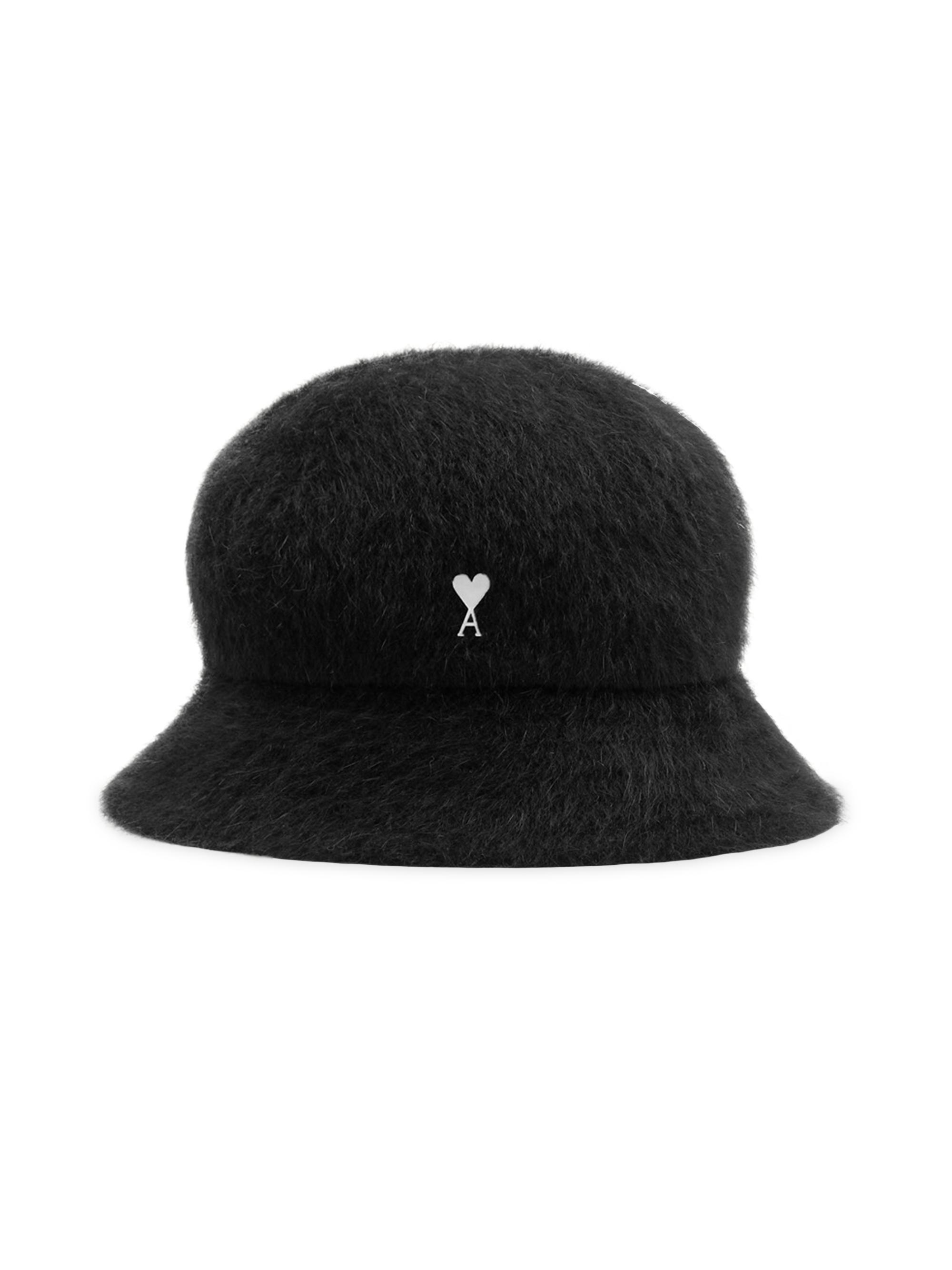 AMI Paris Men's Unisex Fluffy Bucket Hat - Black