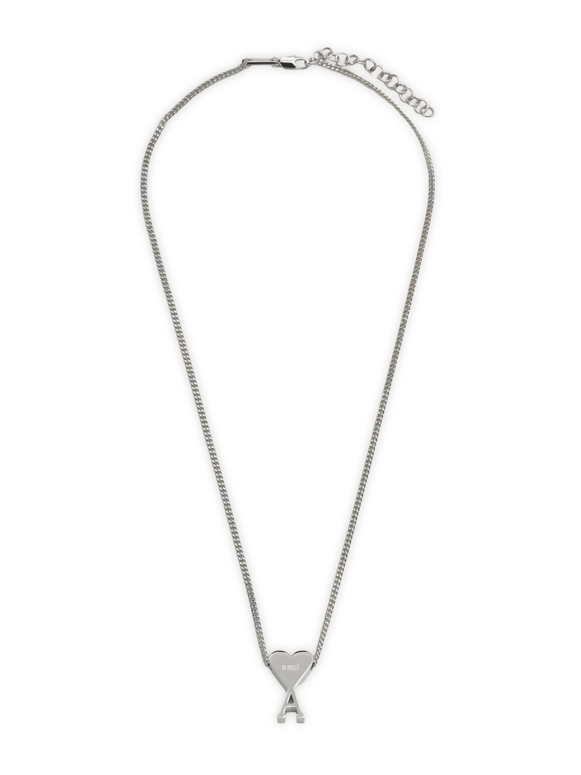 AMI Paris Men's Silvertone Logo Pendant Necklace - Silver