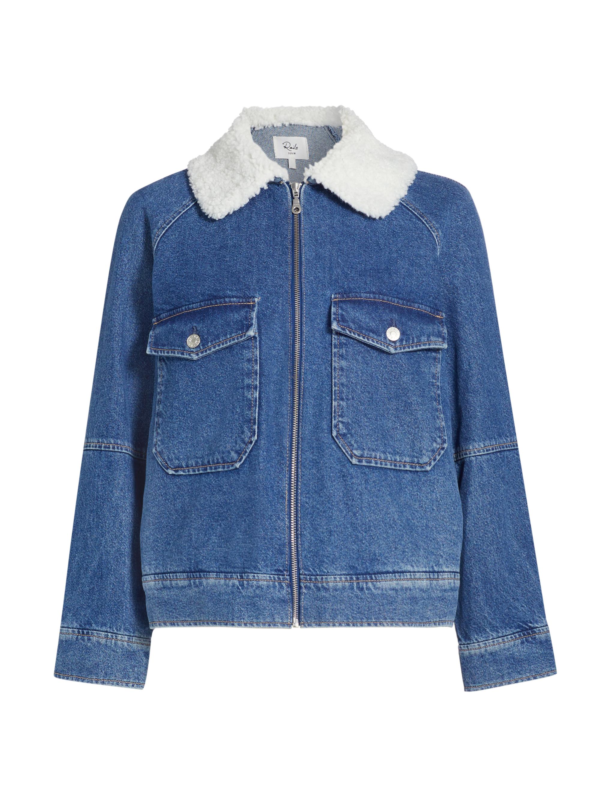 Rails Women's Cheyenne Zip-Up Denim Jacket - Indigo Sherpa