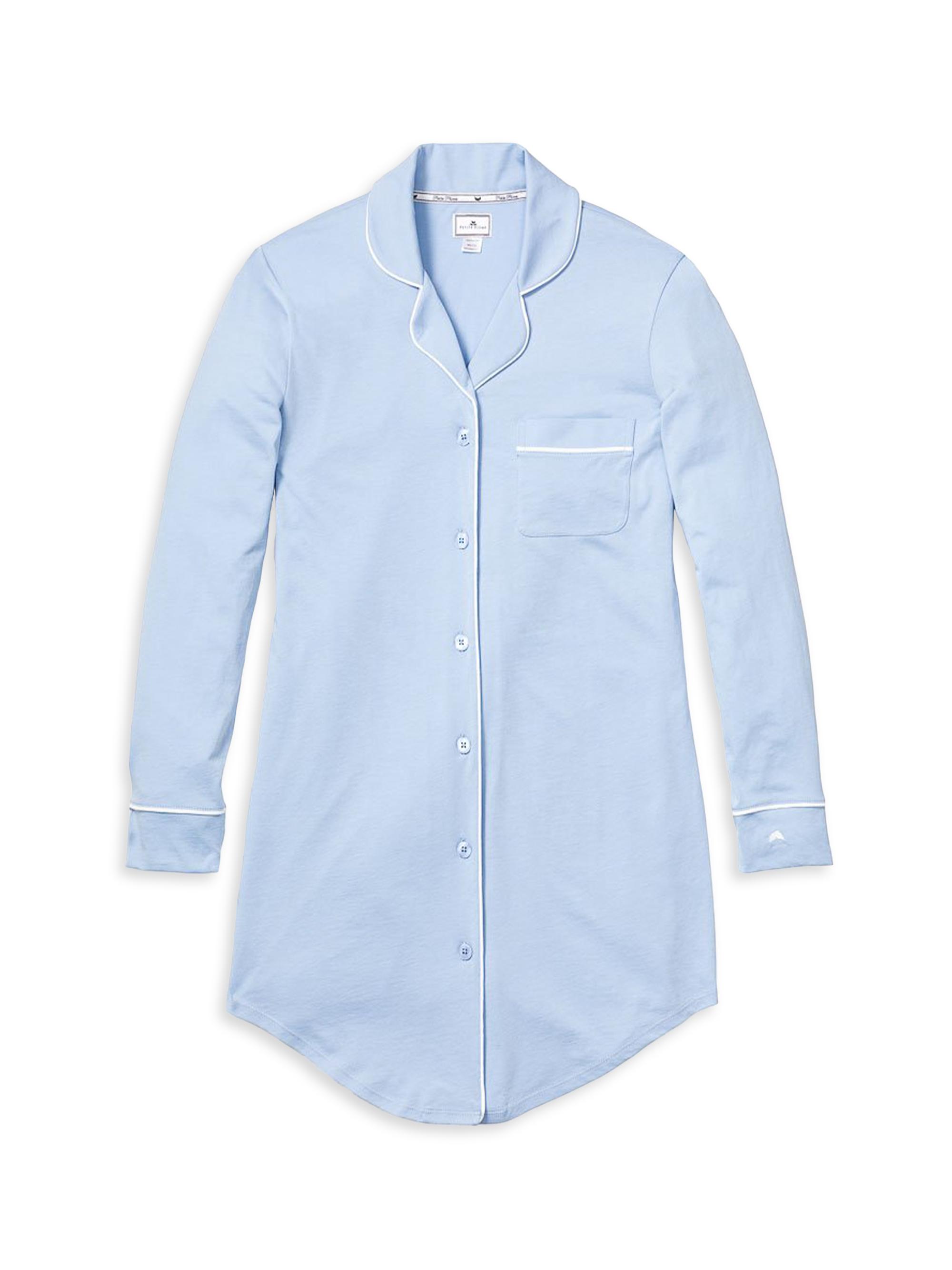 Petite Plume Women's Pima Cotton Nightshirt - Blue