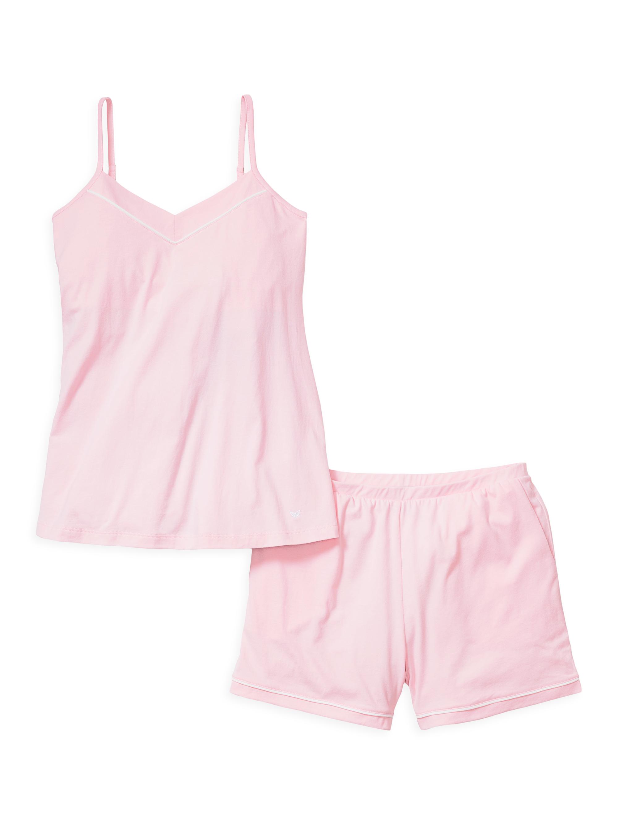 Petite Plume 2-Piece Luxe Pima Cotton Cami Shorts Set - Pink