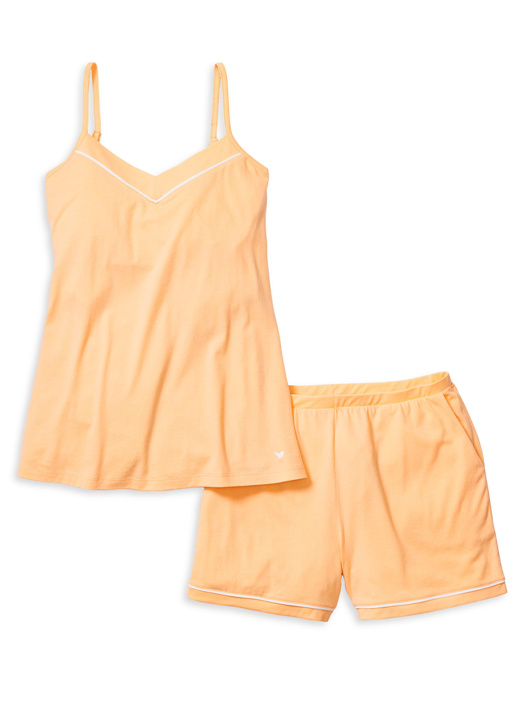 Petite Plume 2-Piece Luxe Pima Cotton Cami Shorts Set - Orange