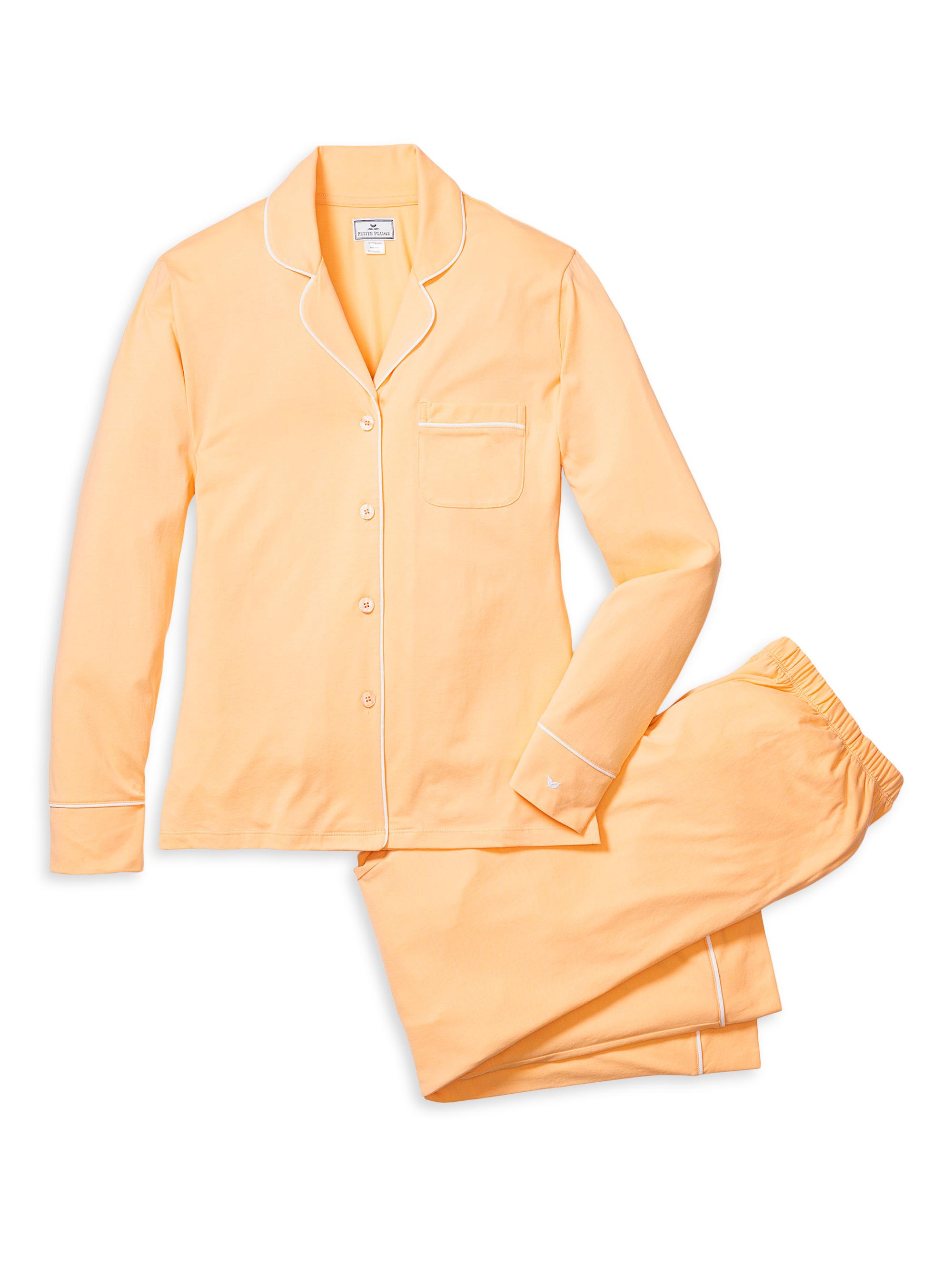 Petite Plume 2-Piece Luxe Pima Cotton Pajamas Set - Orange