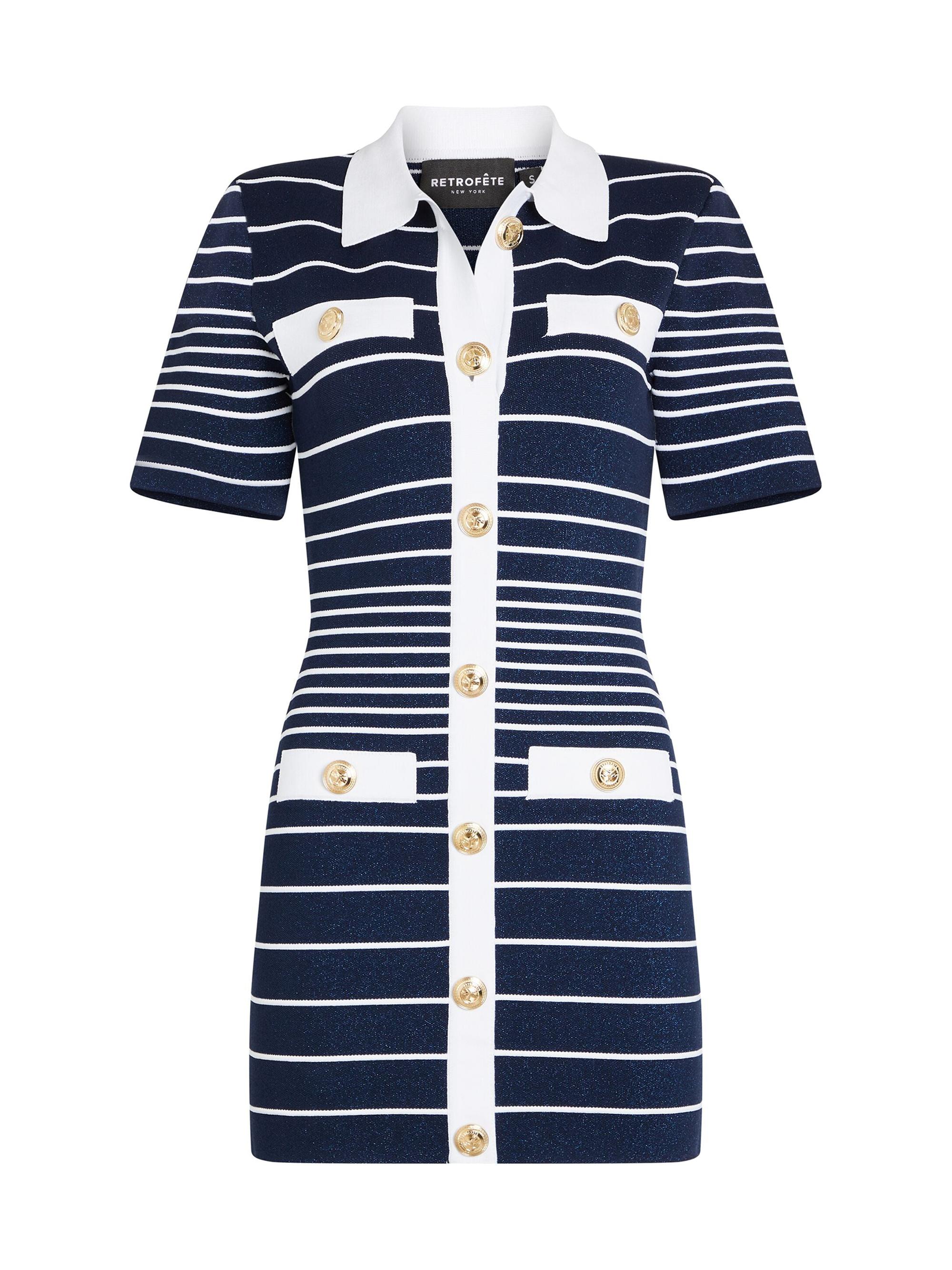 Retrofête Women's Kiersten Dress - Metallic Navy White