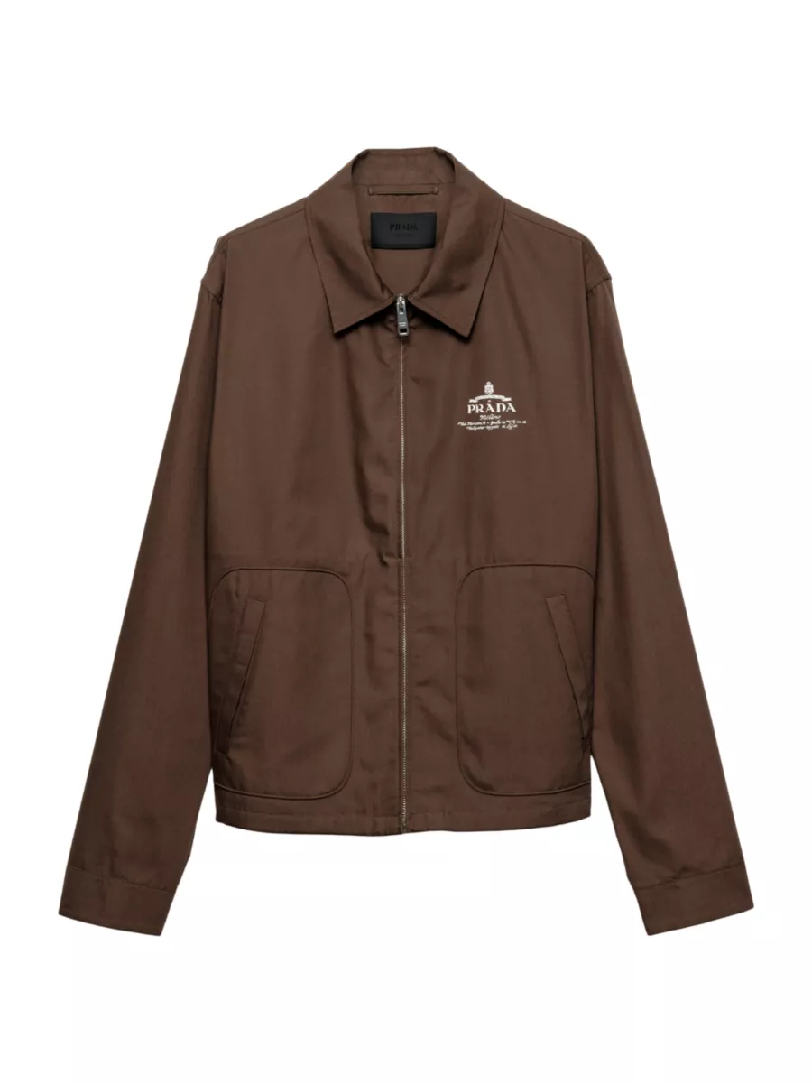 Shop Prada Cotton Blend Blouson Jacket | Saks Fifth Avenue Shop Prada Cotton Blend Blouson Jacket | Saks Fifth Avenue