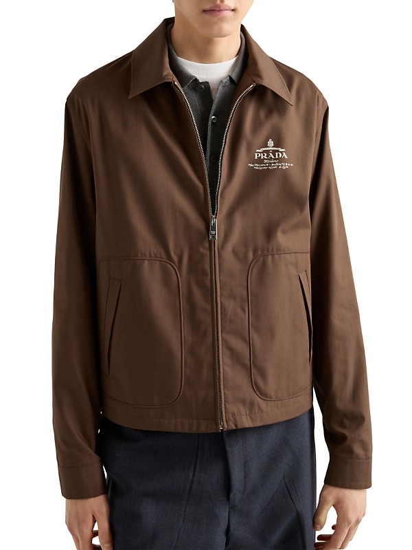 Shop Prada Cotton Blend Blouson Jacket | Saks Fifth Avenue Shop Prada Cotton Blend Blouson Jacket | Saks Fifth Avenue