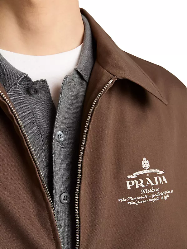 Shop Prada Cotton Blend Blouson Jacket | Saks Fifth Avenue Shop Prada Cotton Blend Blouson Jacket | Saks Fifth Avenue