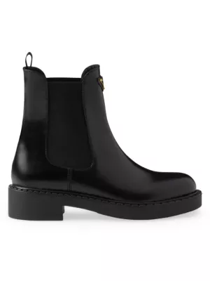 Shop Prada Brushed Calf Leather Chelsea Boots | Saks Fifth Avenue