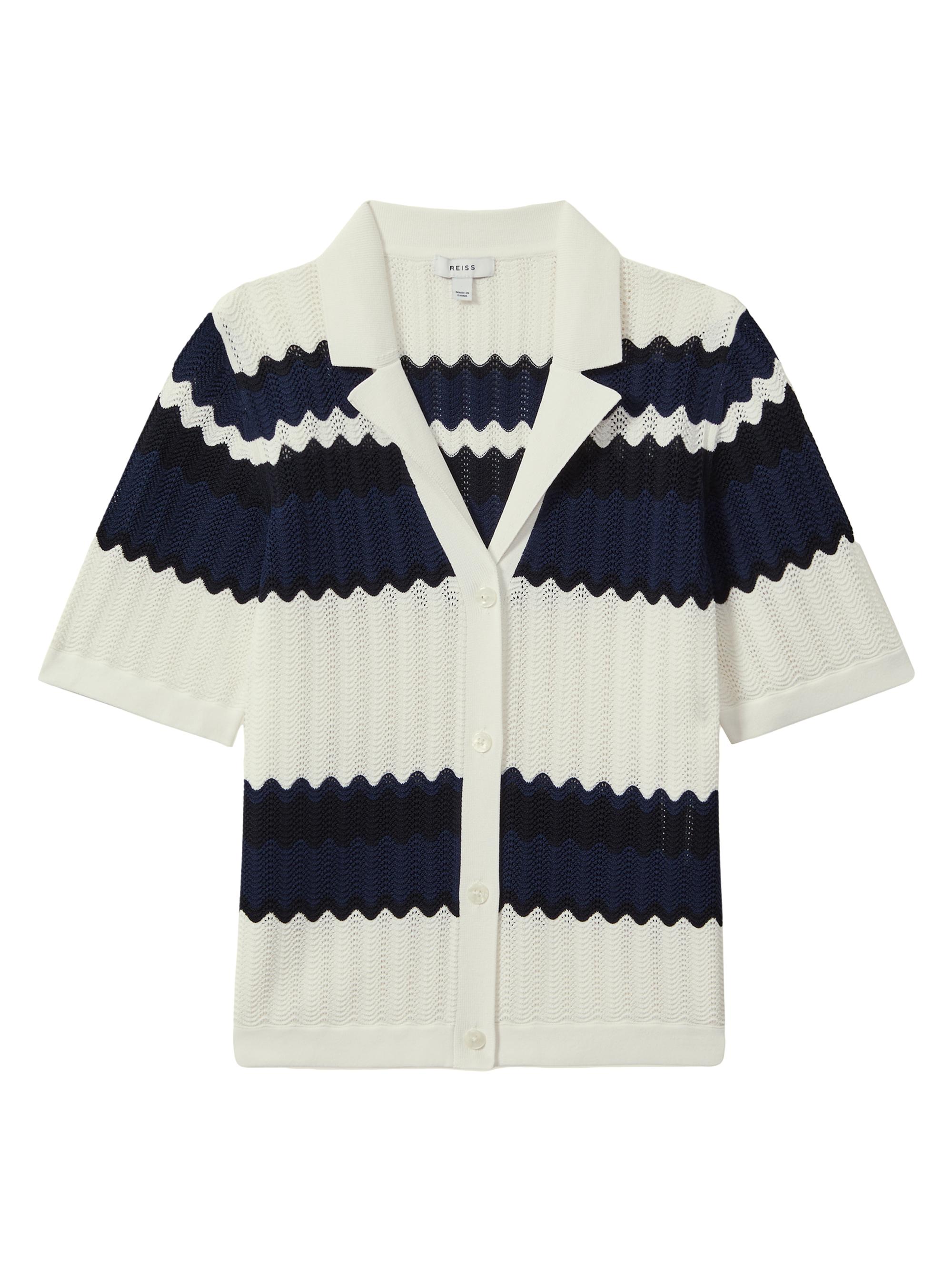 Reiss Women's Alba Stripe Top - Navy White