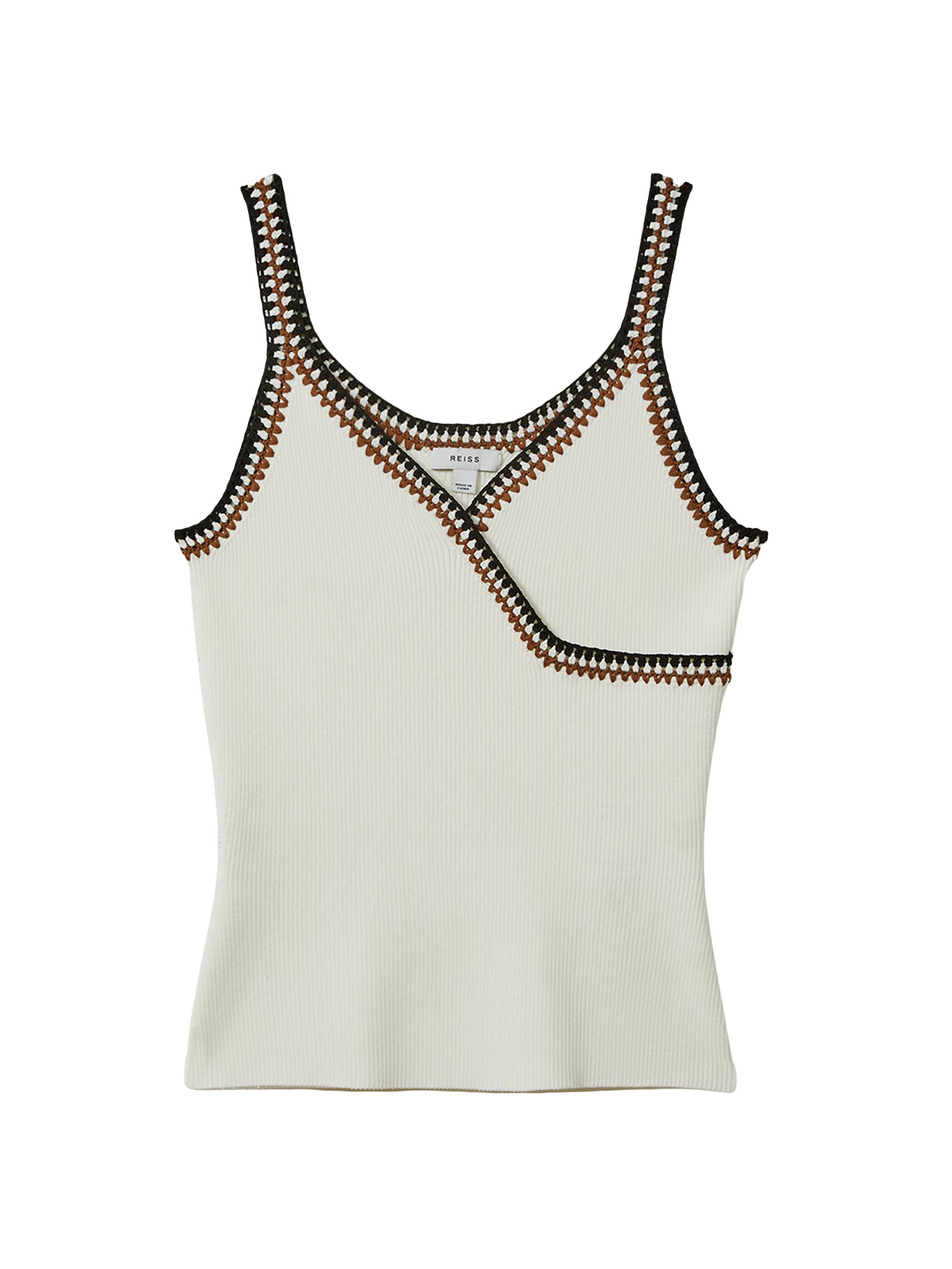 Reiss Women's Kiki Surplice Tank - White Camel