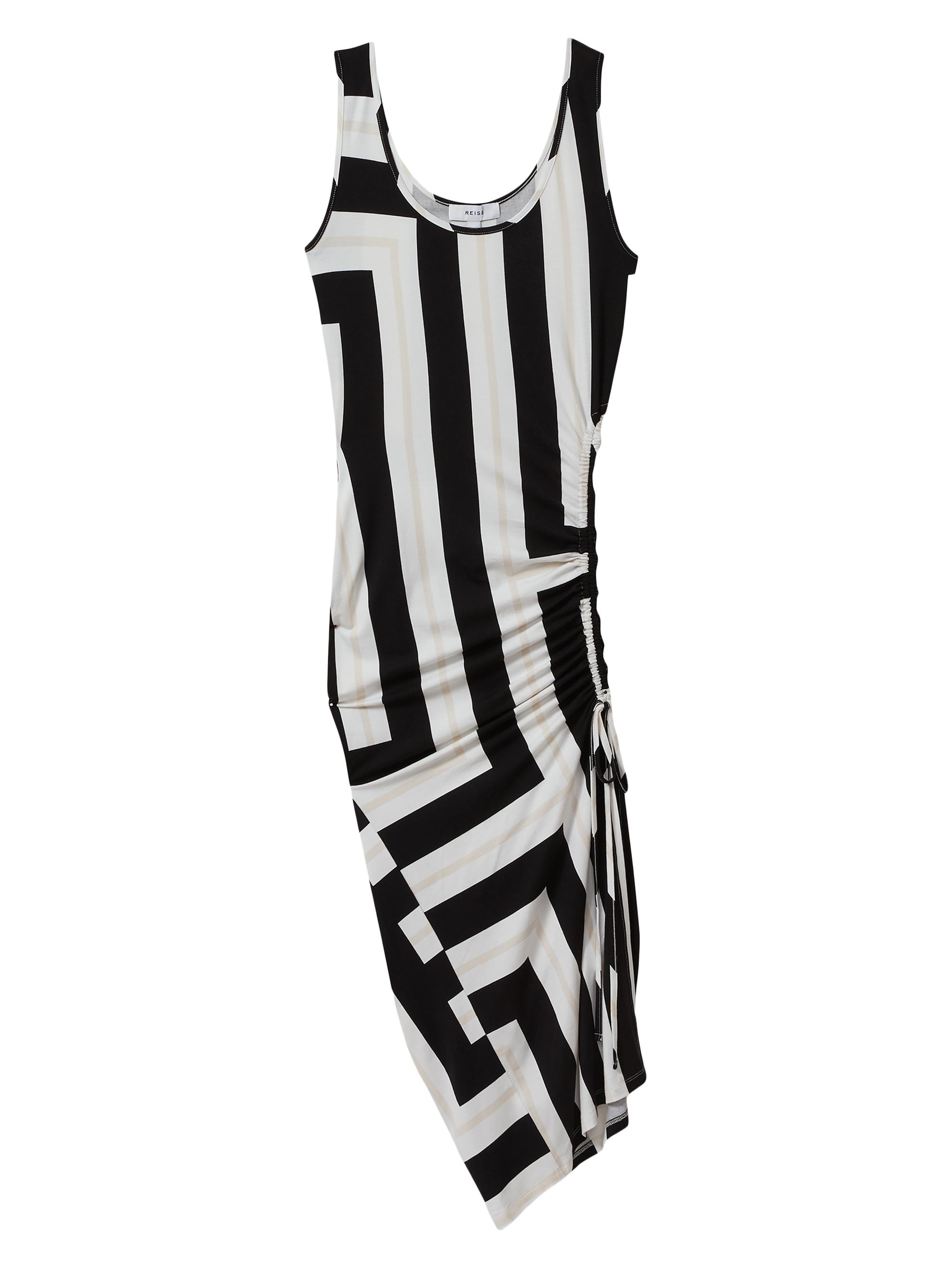 Reiss Women's Serina Geometric Jersey Midi-Dress - Black White