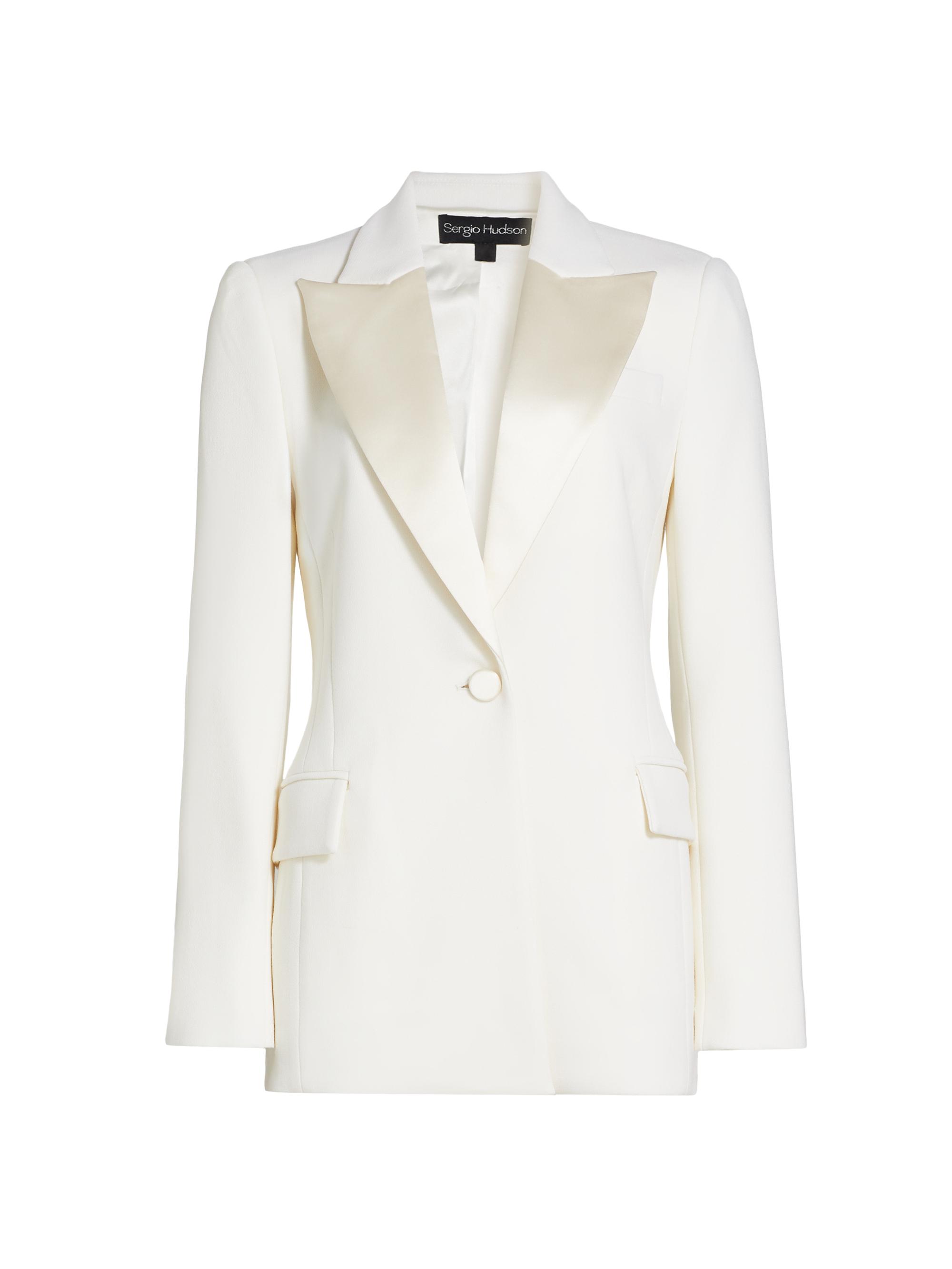 Sergio Hudson Women's Peak Lapel Jacket - Snow