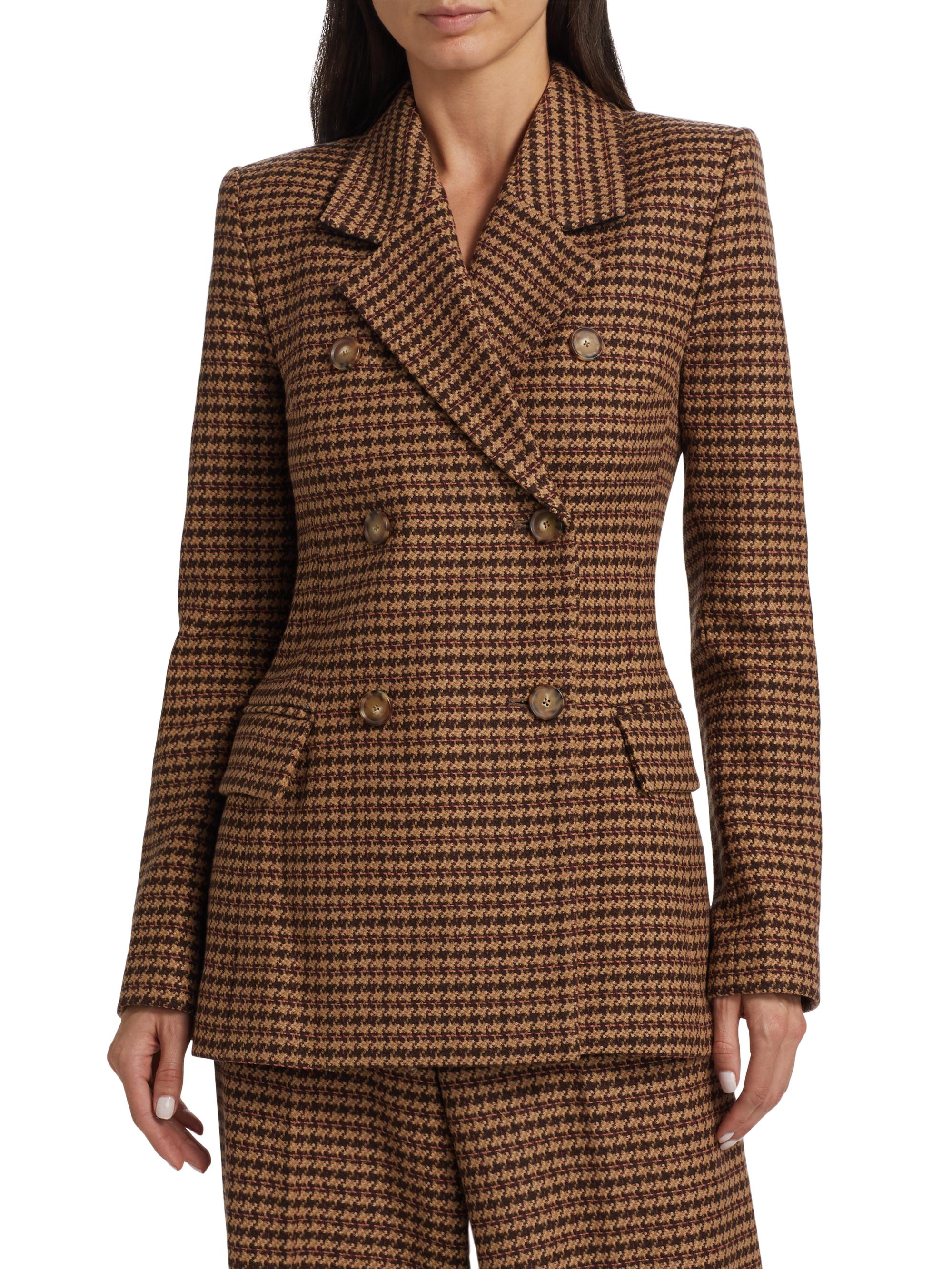 Sergio Hudson Houndstooth Double-Breasted Blazer | Saks Fifth Avenue