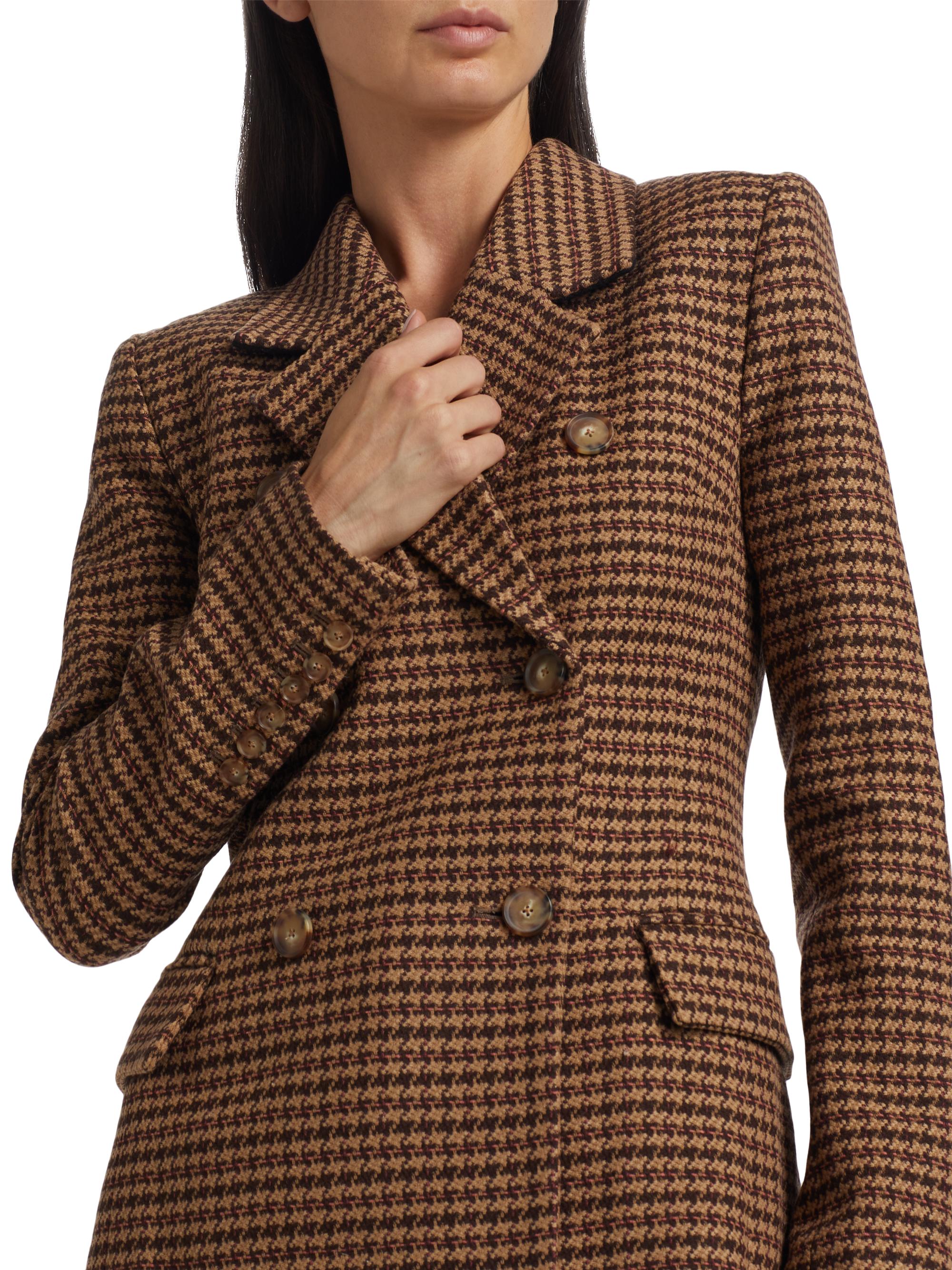 Sergio Hudson Houndstooth Double-Breasted Blazer | Saks Fifth Avenue