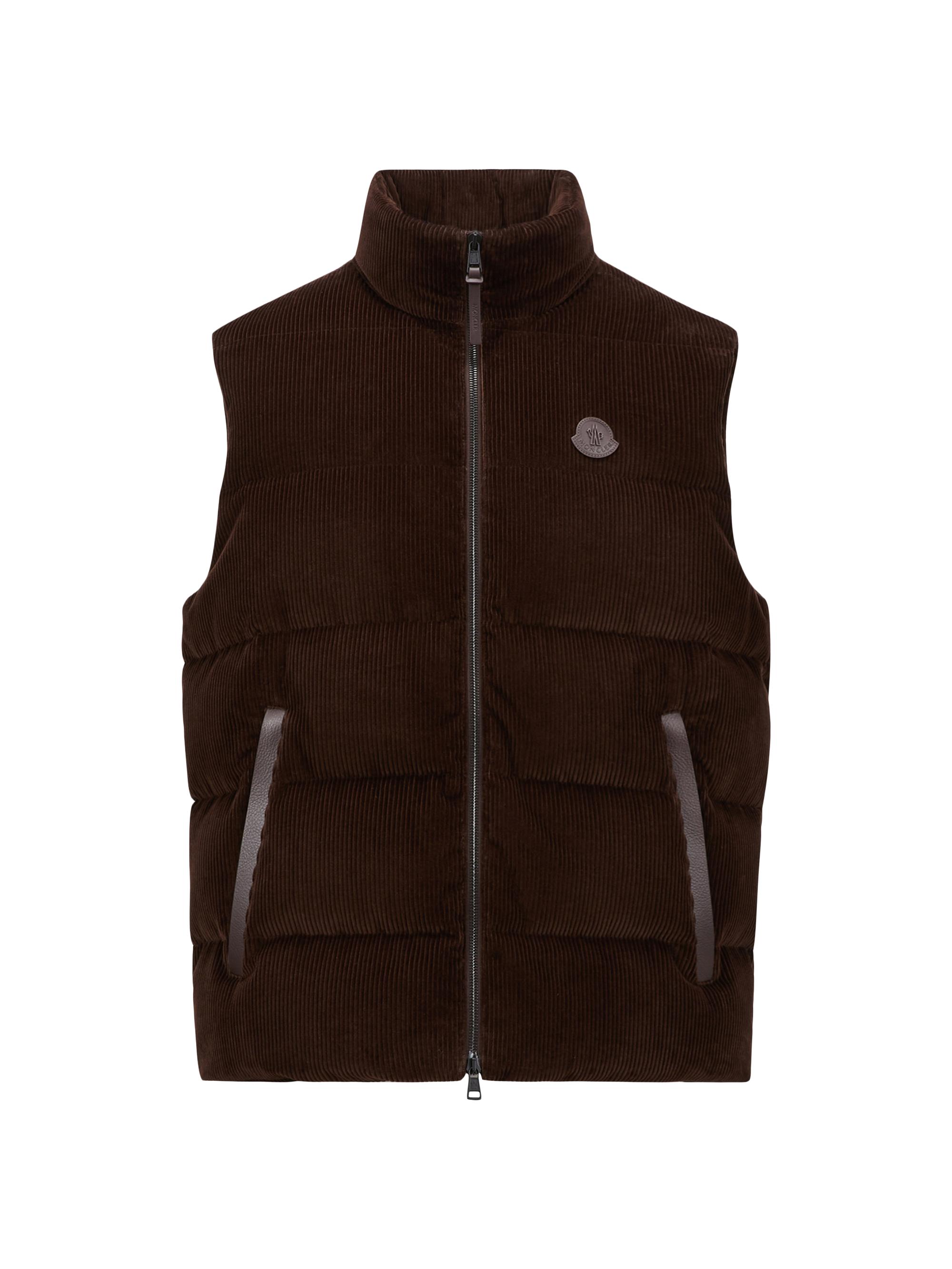 Moncler Men's Acrab Corduroy Down Vest - Brown