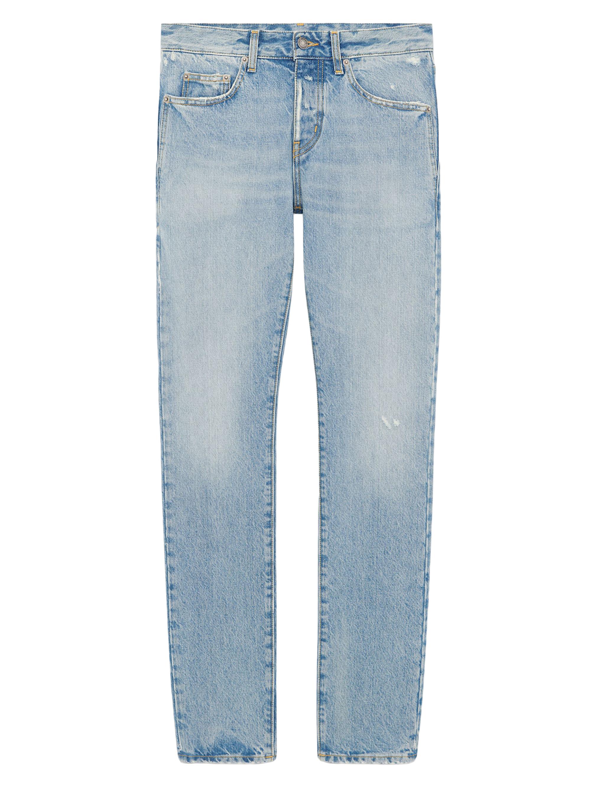Saint Laurent Men's Slim-Fit Jeans in Waves Denim - Blue Waves