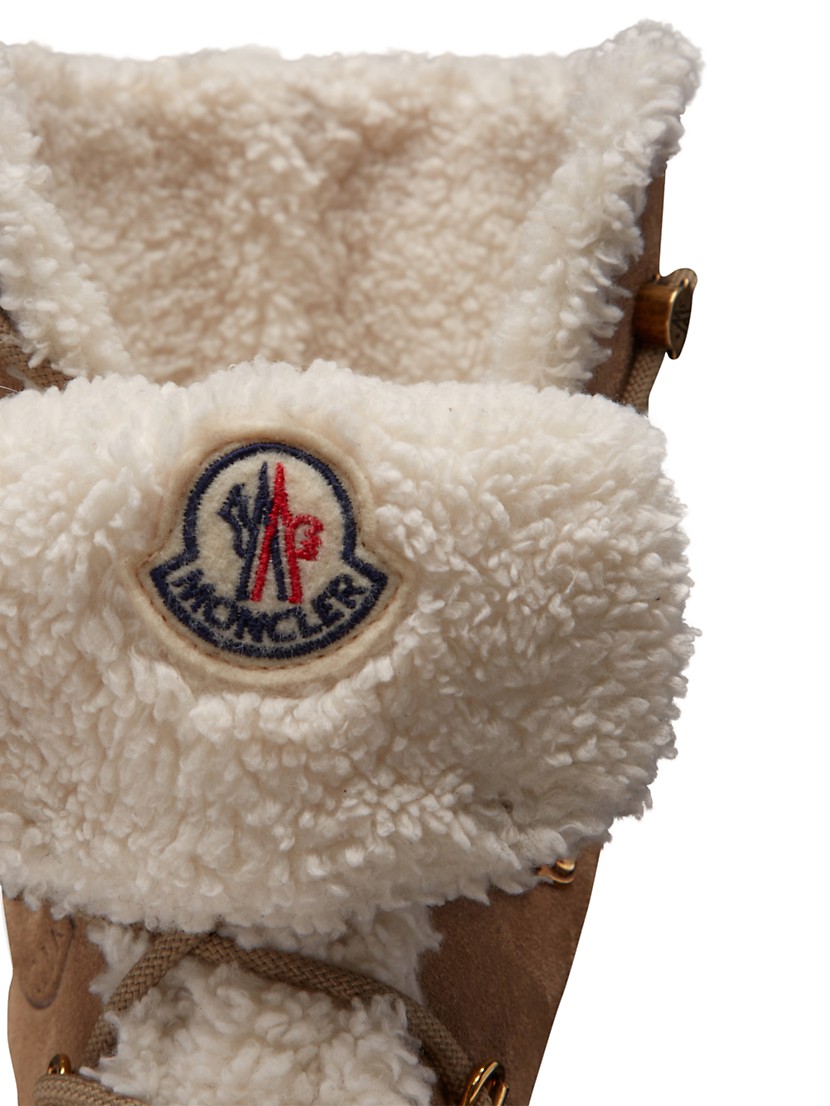 Shop Moncler Resile Trek Ankle Boots with Shearling Trim Shop Moncler Resile Trek Ankle Boots with Shearling Trim