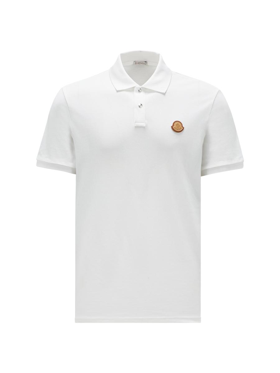 Moncler Short Sleeve Logo Patch Cotton Pique Polo Shirt