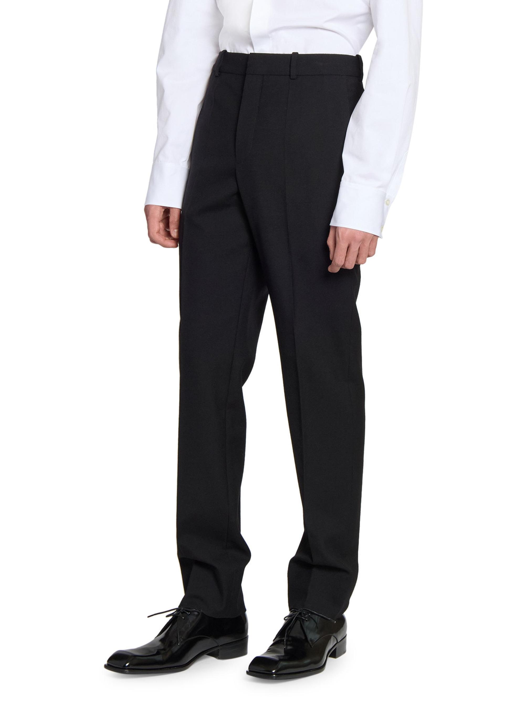 パンツ 90s~ YSL wool gabardine wide slacks High-rise wool gabardine tapered pants in beige - Saint Laurent