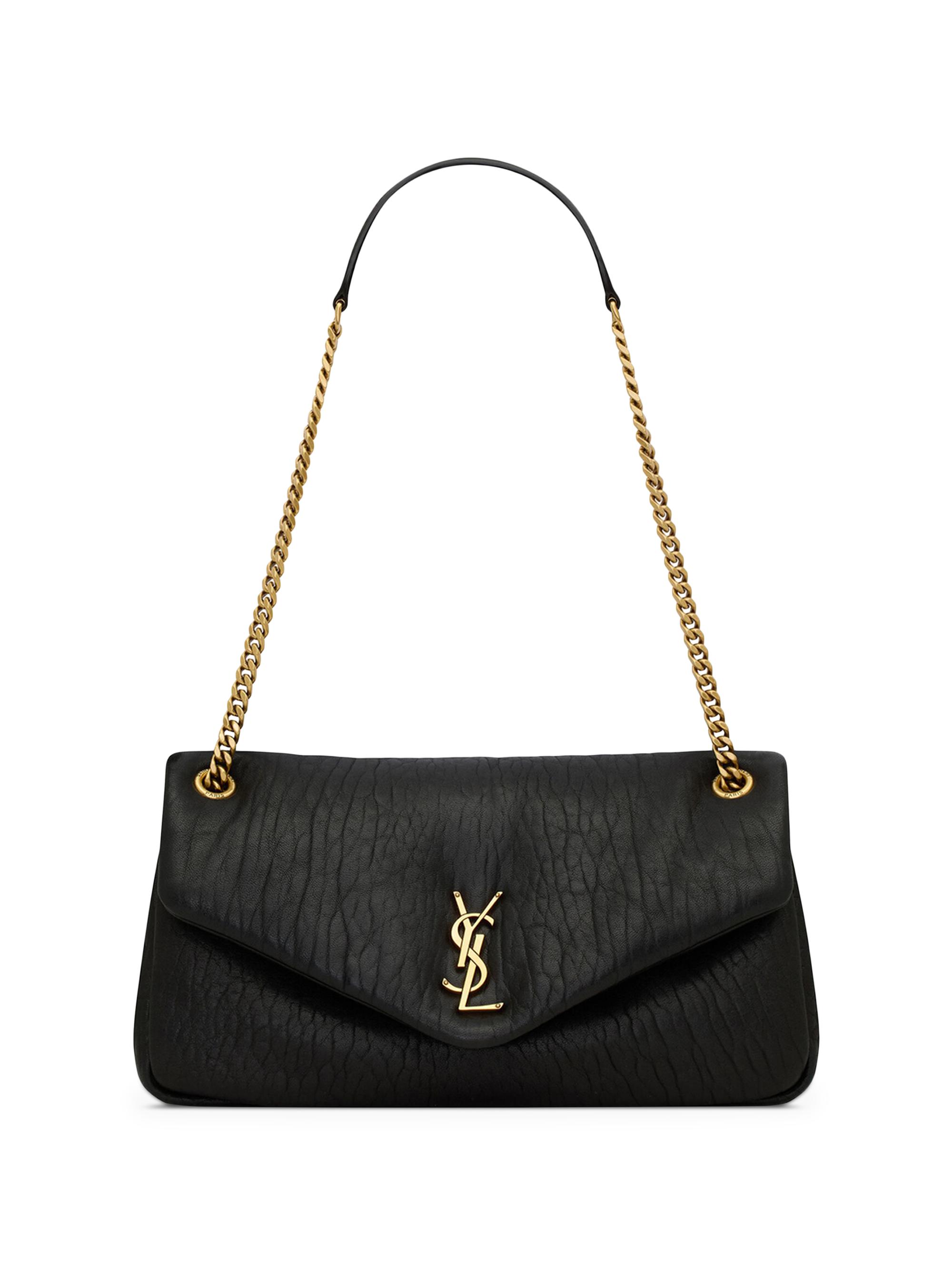 Saint Laurent Calypso Medium Shoulder Bag in Grained Lambskin