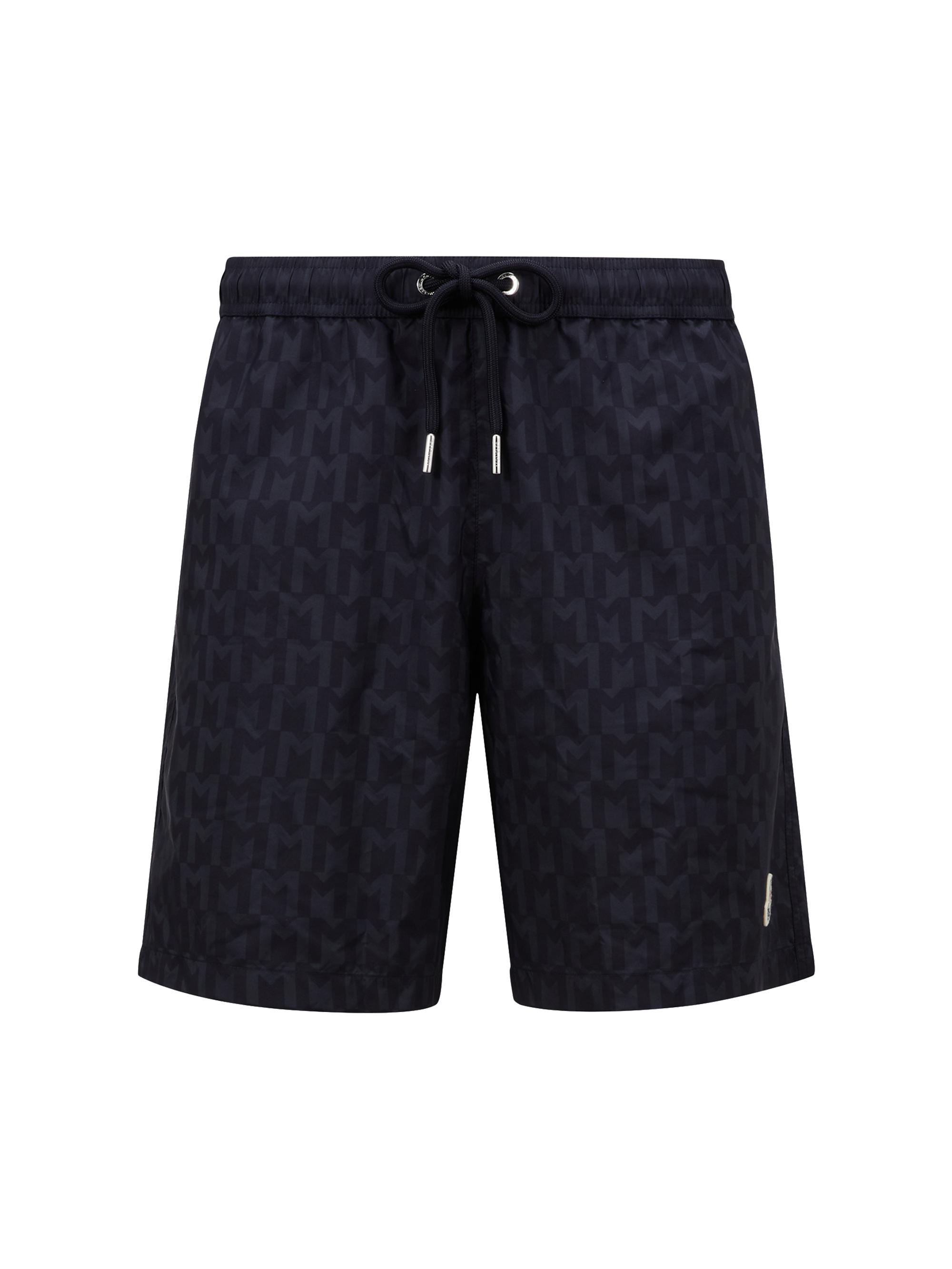 Moncler Men's Printed Monogram Swim Trunks - Dark Blue