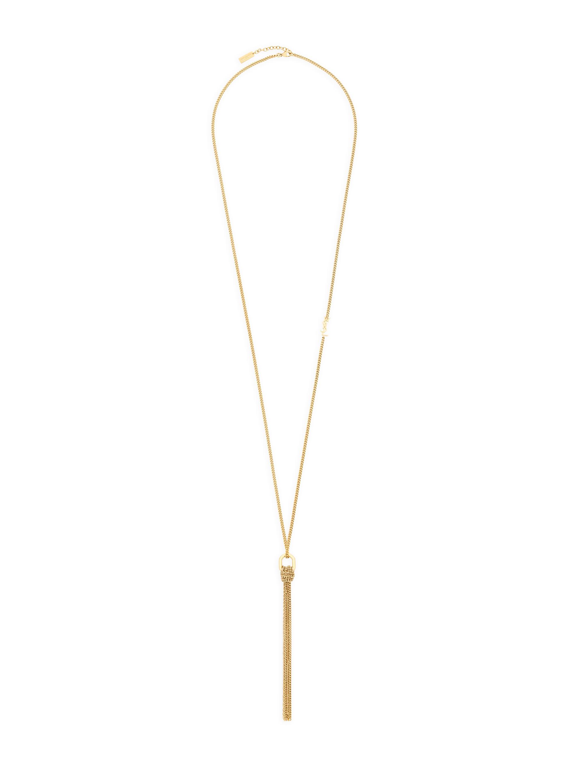 Saint Laurent Cassandre Tassel Necklace in Metal | Saks Fifth Avenue
