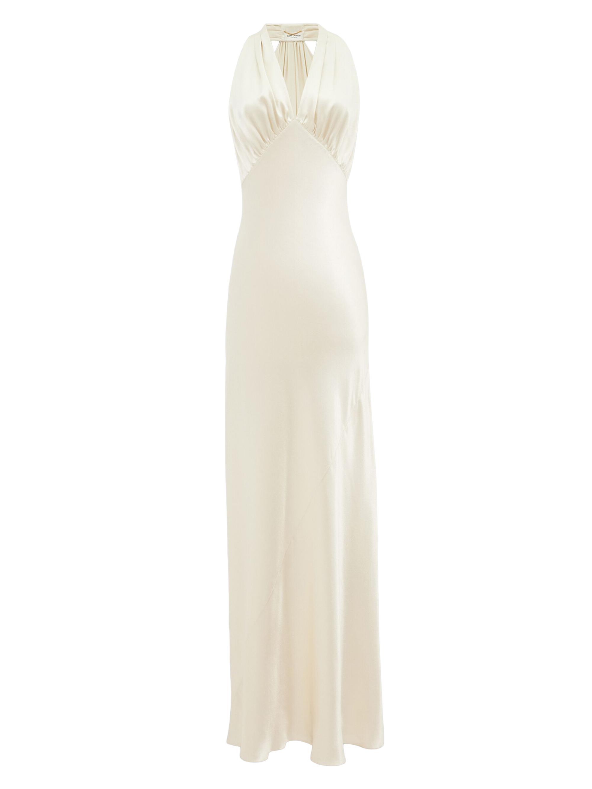 Saint Laurent Women's Halter Dress in Satin - Ivoire Vintage