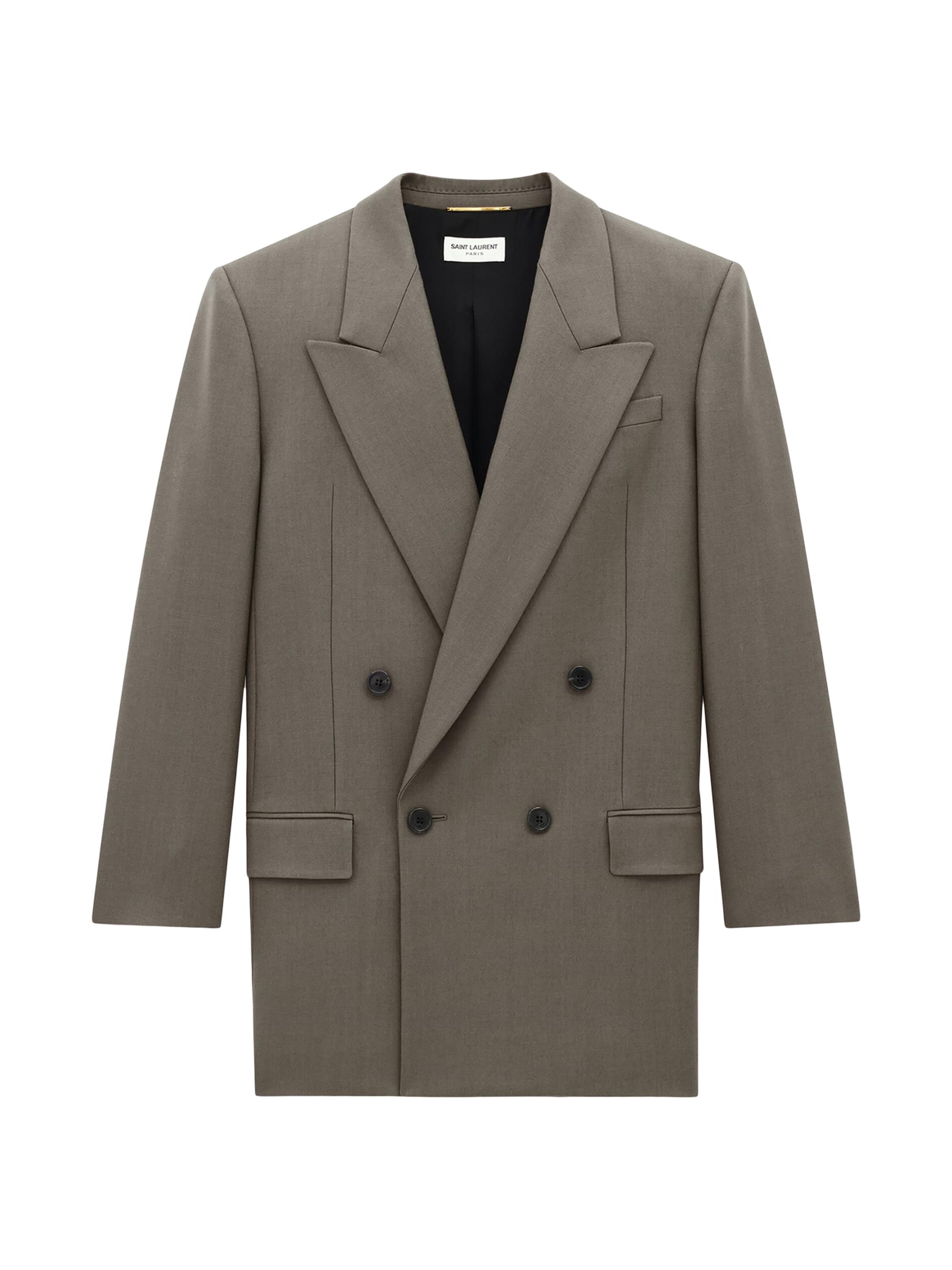 Saint Laurent Women's Jacket in Wool Gabardine - Argile