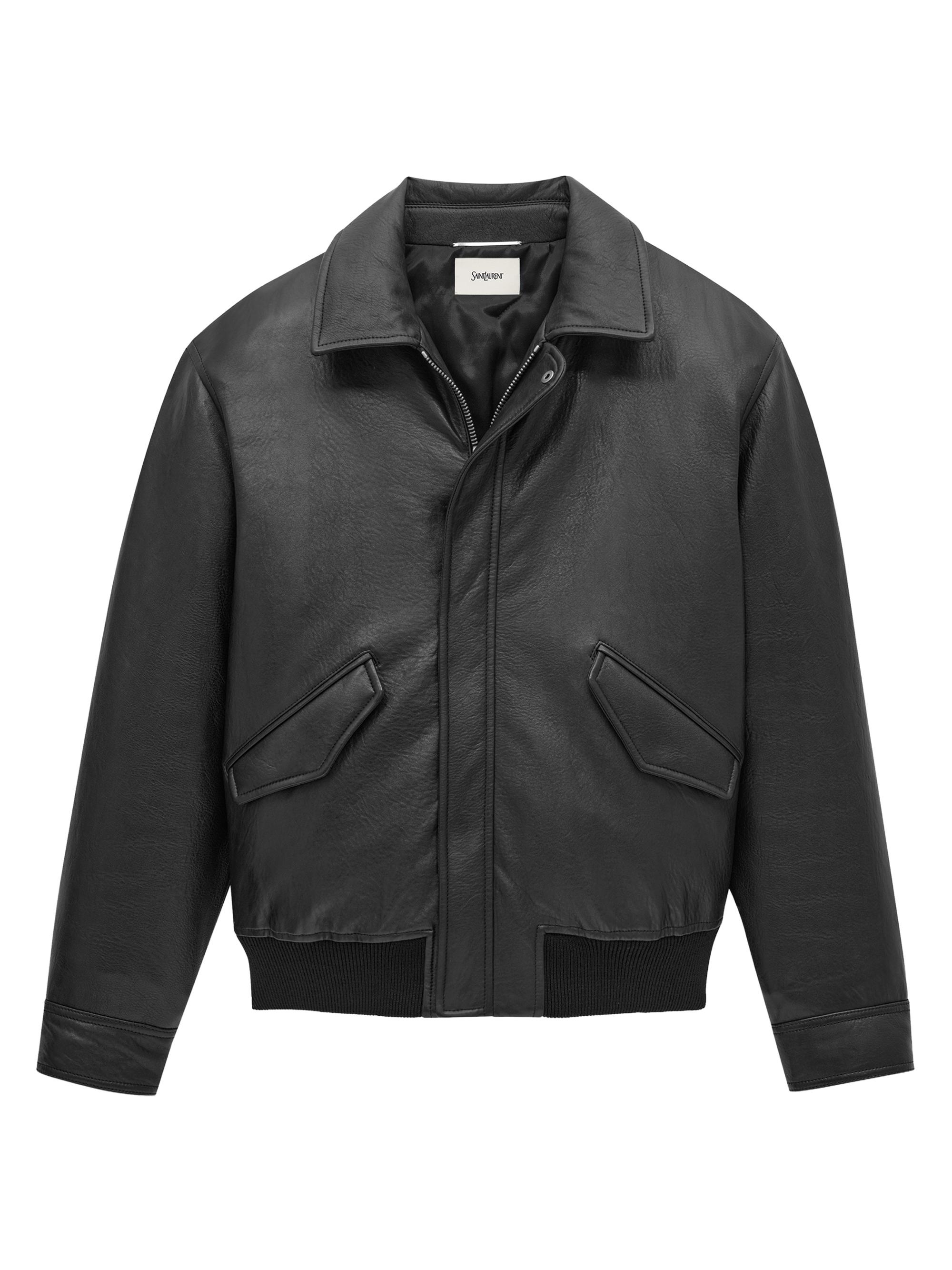 Saint Laurent Bomber Jacket in Grained Lambskin | Saks Fifth Avenue
