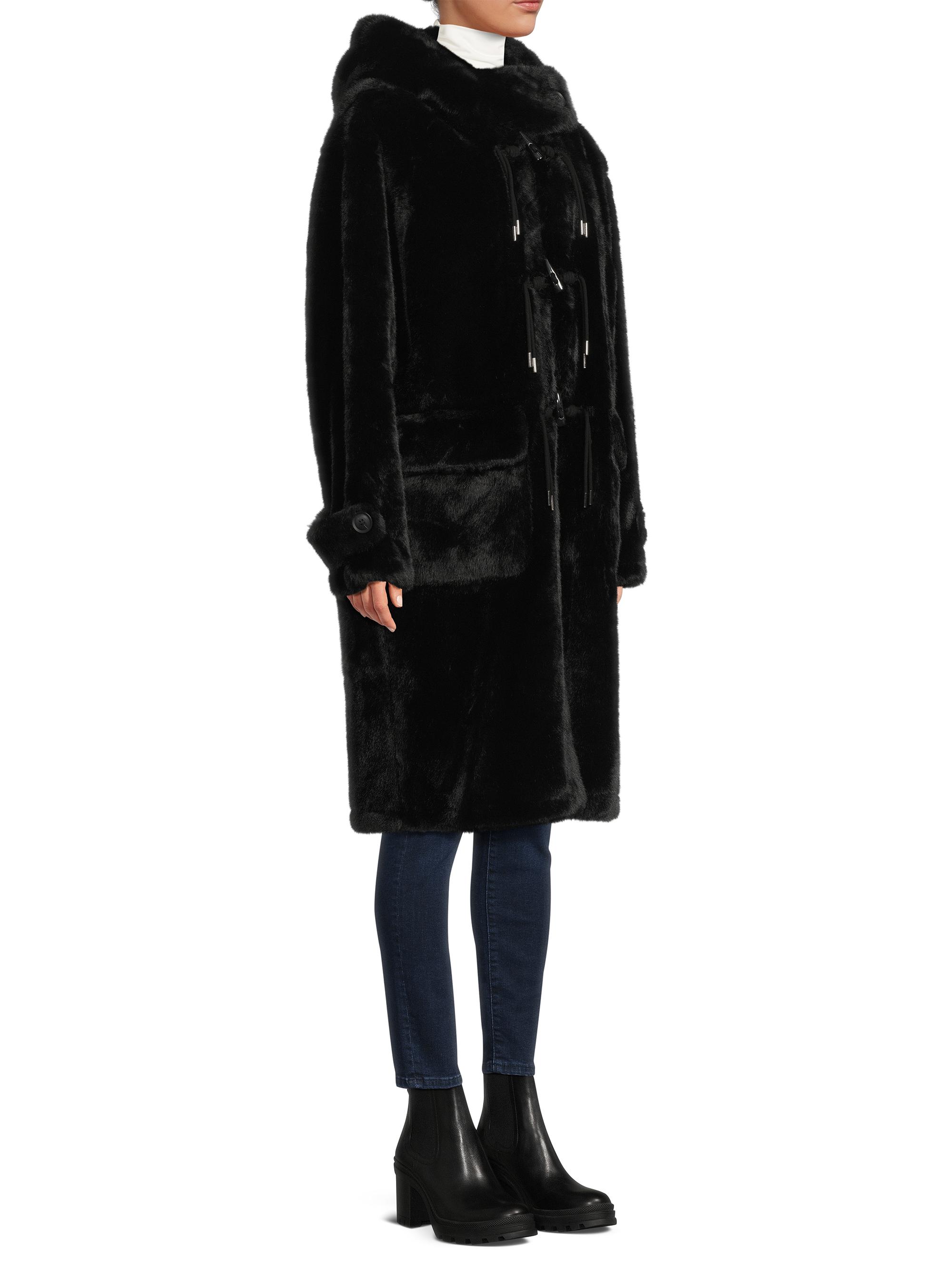 Kobi Halperin Women's Ariel Faux Fur Hooded Coat - Black | Thumbnail 4