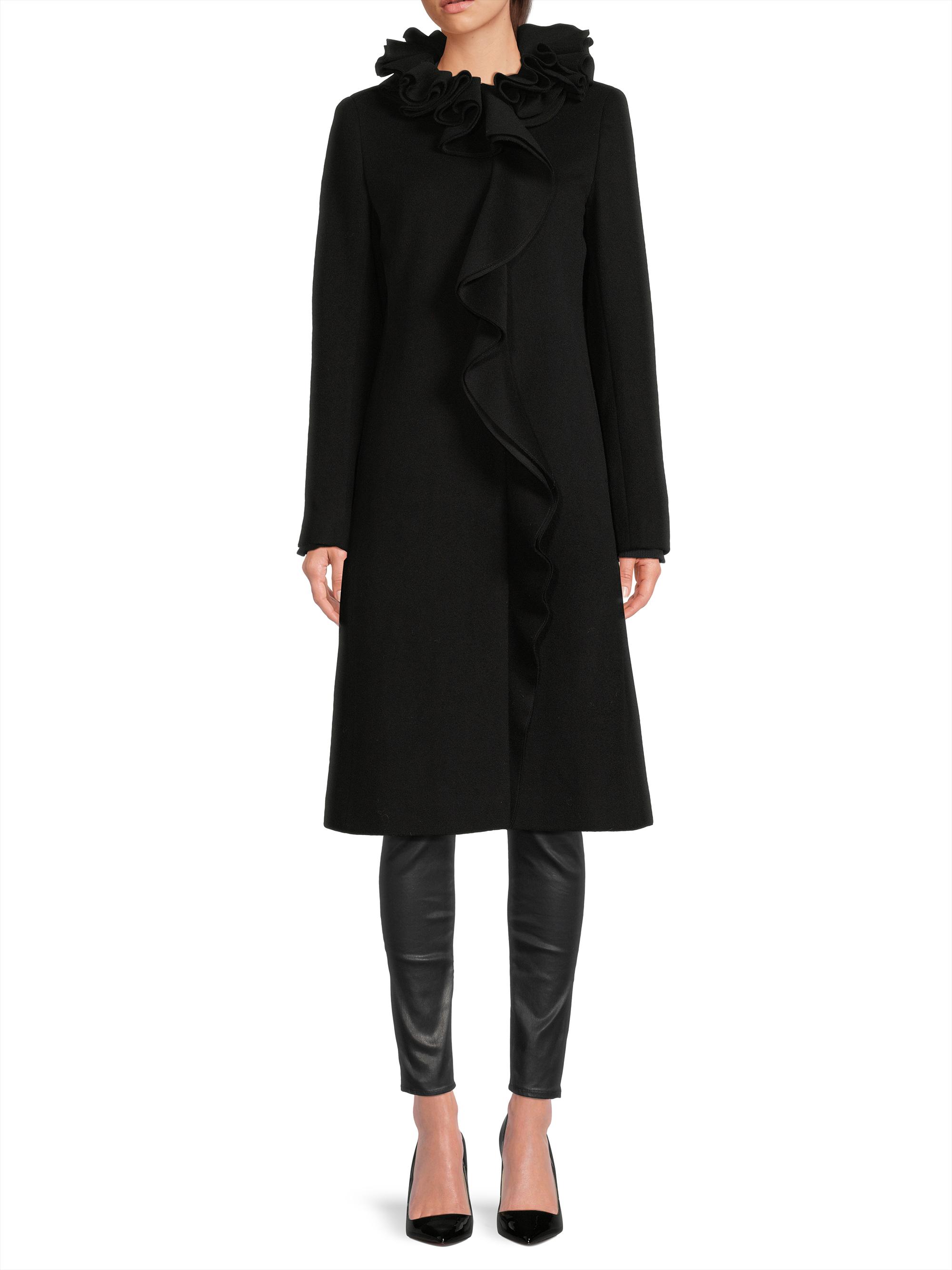 Kobi Halperin Sheila Ruffle-Collar Wool-Blend Coat | Saks Fifth Avenue