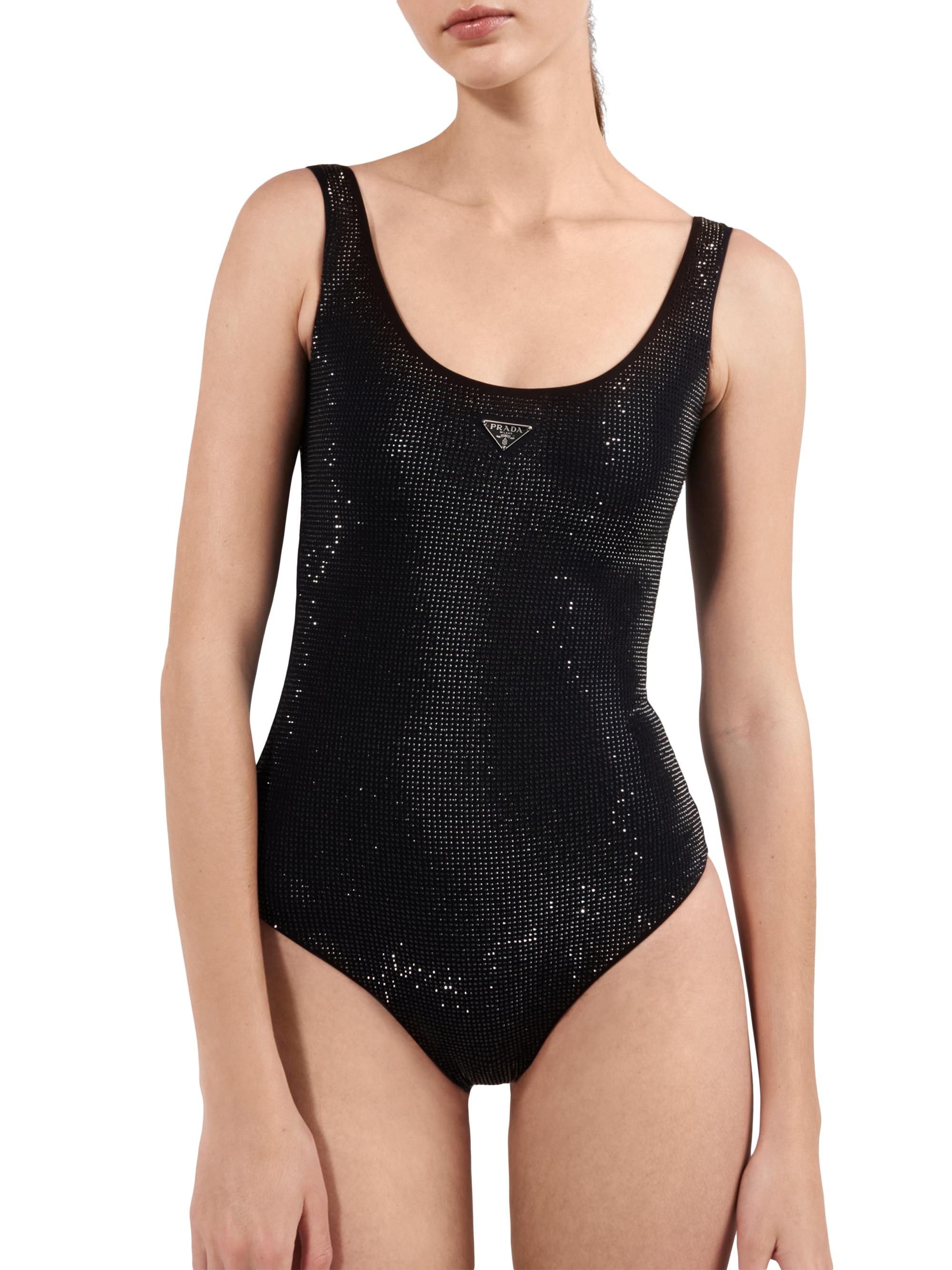 Prada Jersey One-Piece Swimsuit with Rhinestones | Saks Fifth Avenue