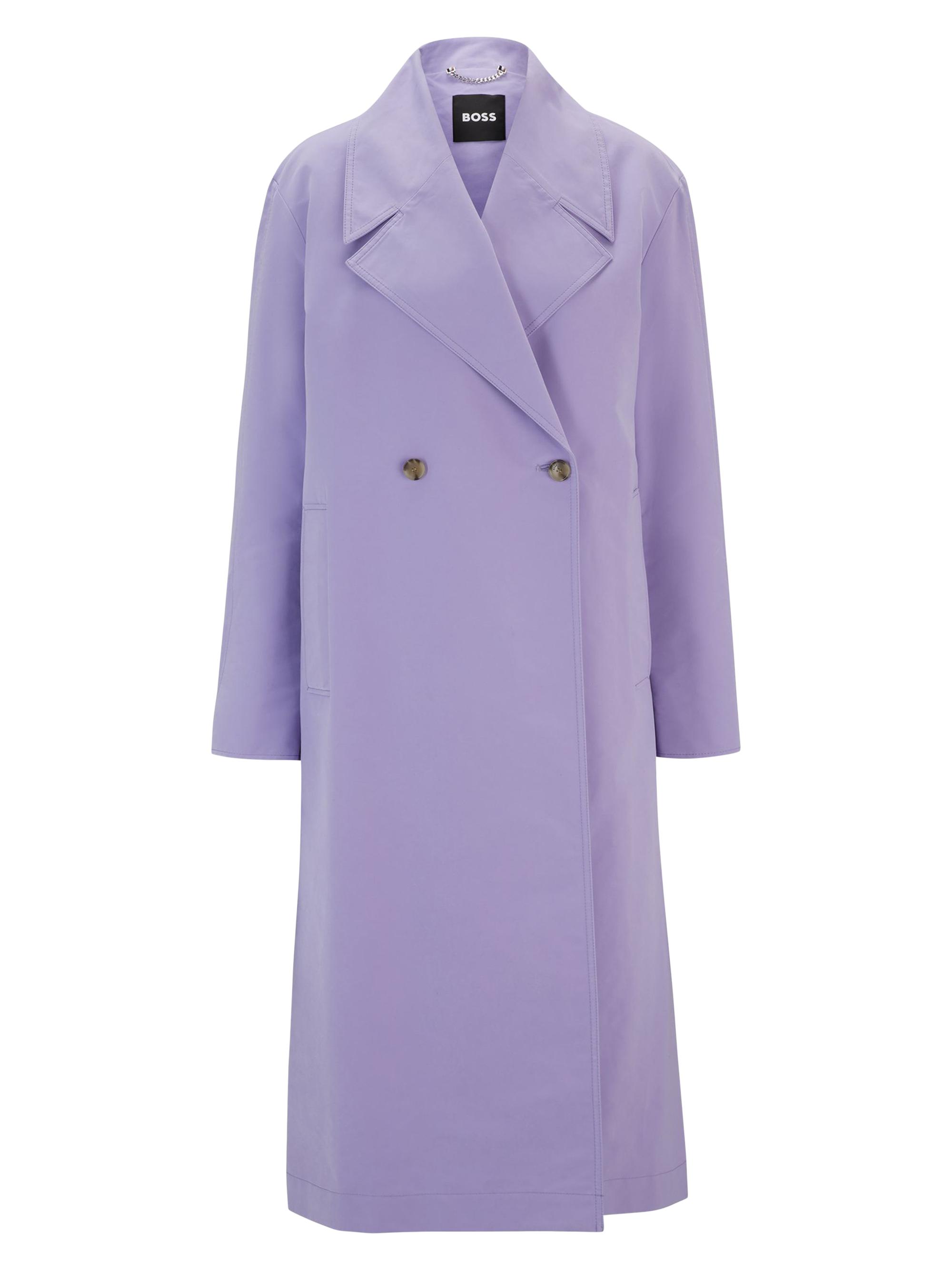 BOSS Women's Double-Breasted coat with Water-Repellent Finish - Purple