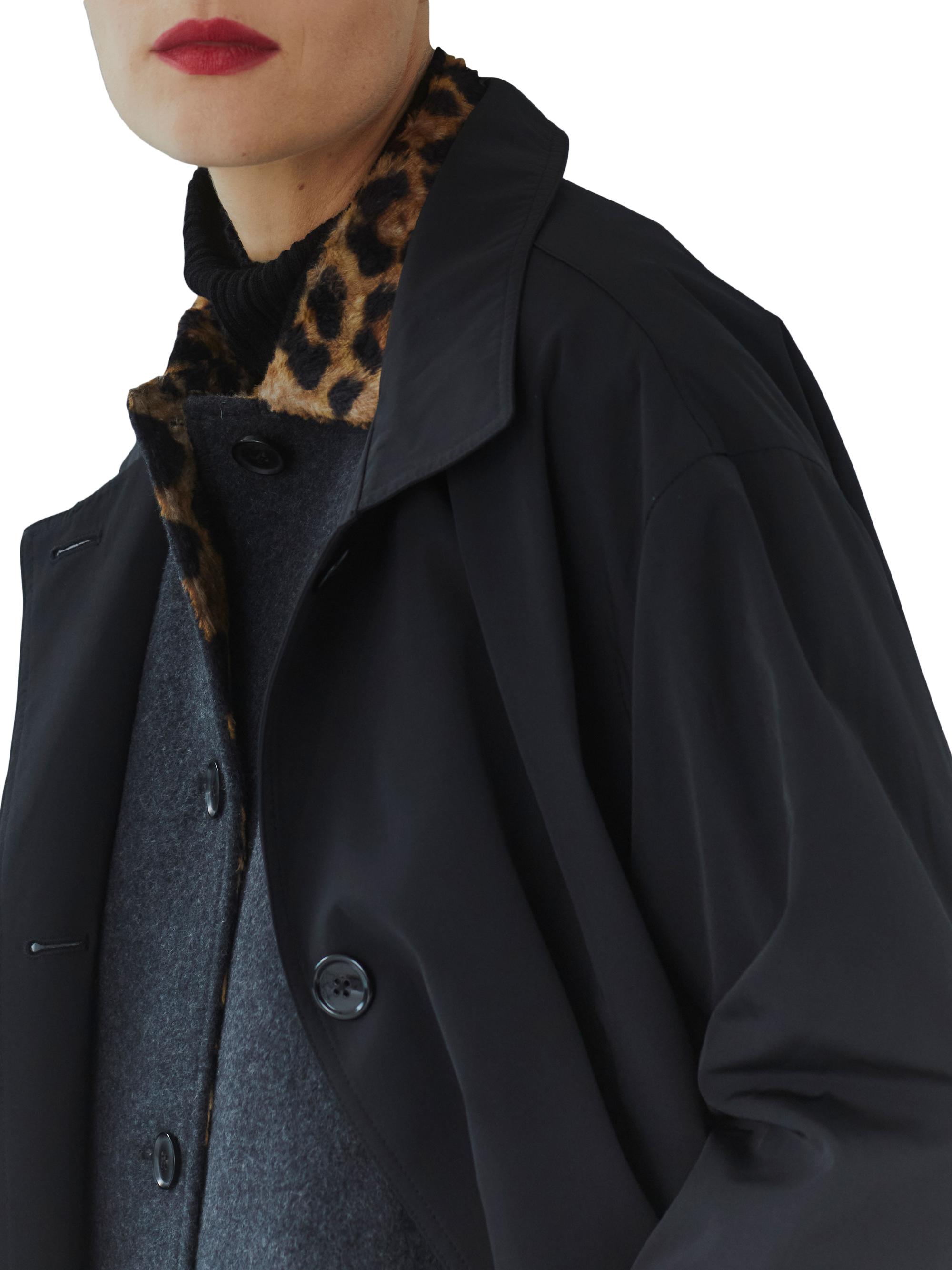 Jane Post Leopard Double-Layer Wool Coat | Saks Fifth Avenue