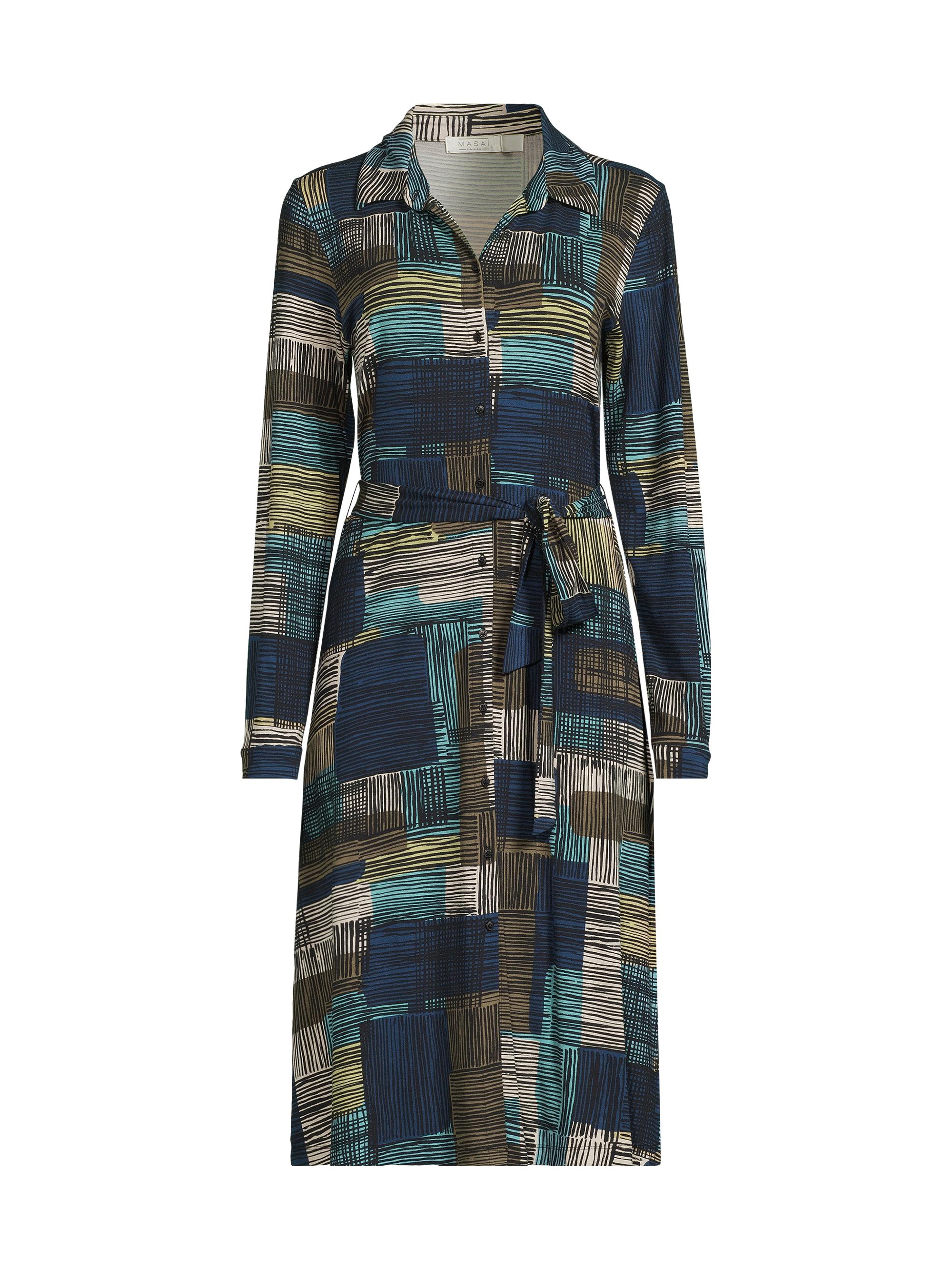 Masai Copenhagen Women's Norana Patterned Tie-Waist Dress - Teal