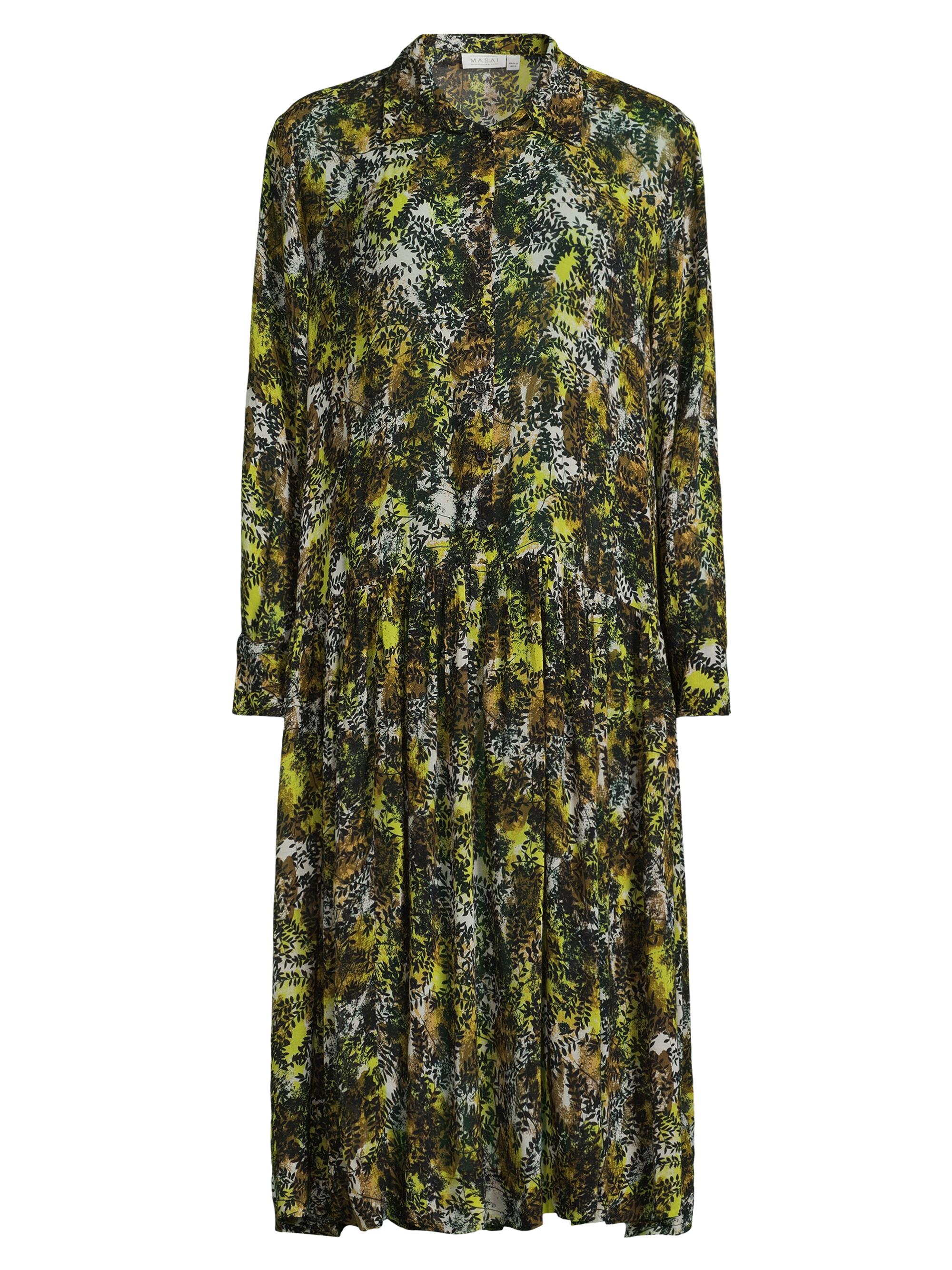 Masai Copenhagen Women's Nergis Leafy Shirtdress - Green Sheen