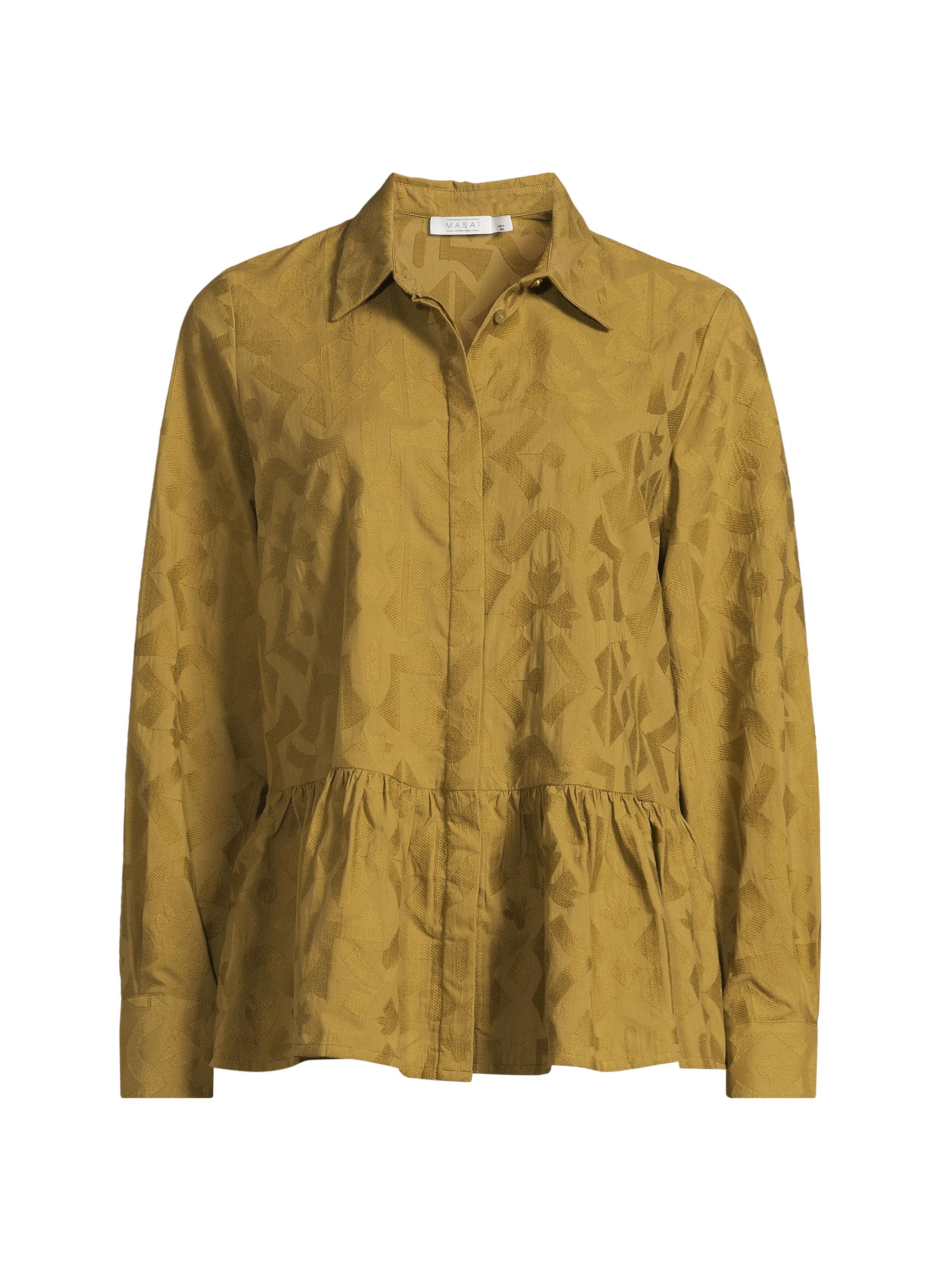 Masai Copenhagen Women's Idana Button-Up Peplum Shirt - Goldenrod