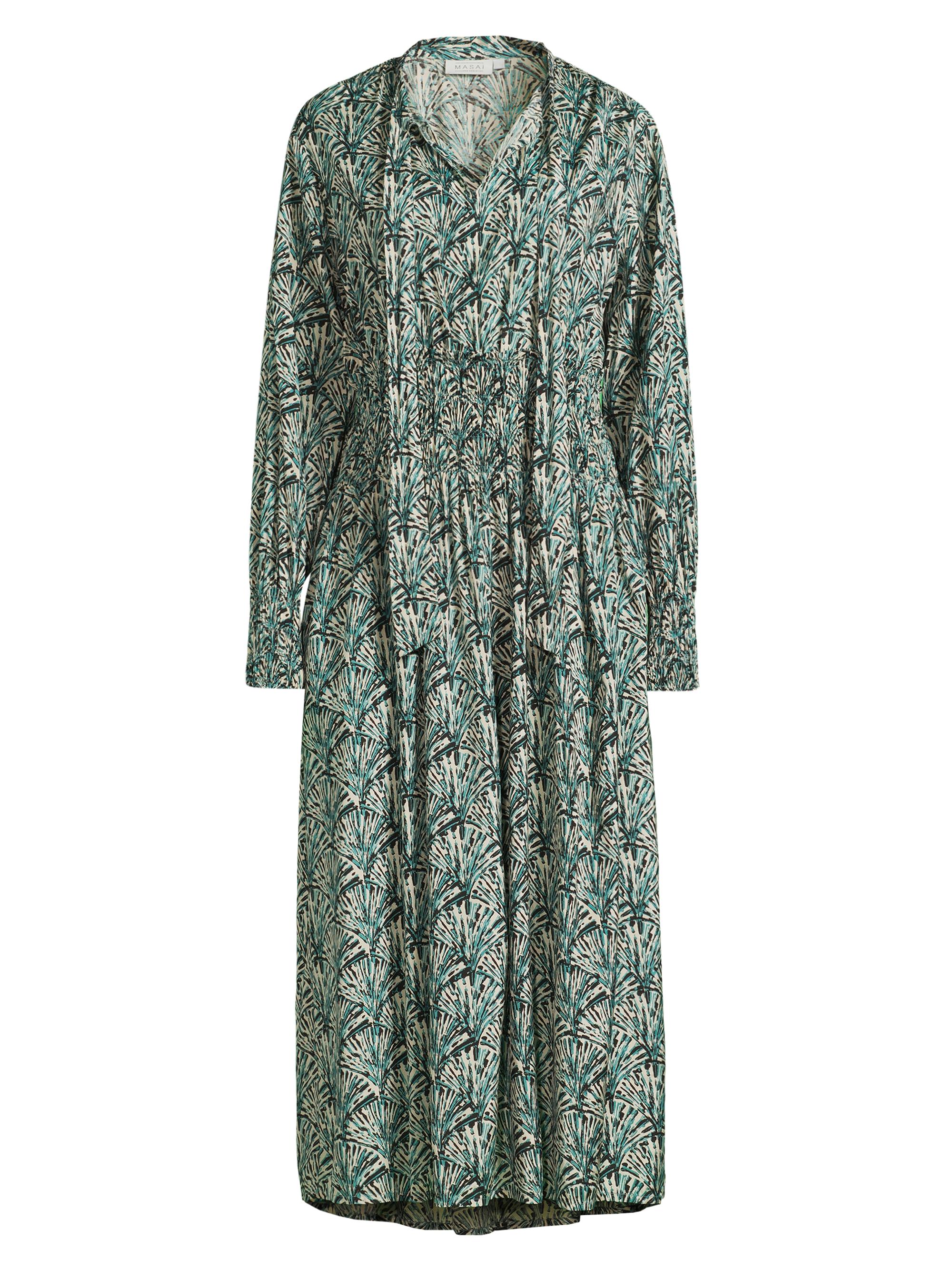 Masai Copenhagen Women's Nomina Tie-Neck Seersucker Dress - Teal