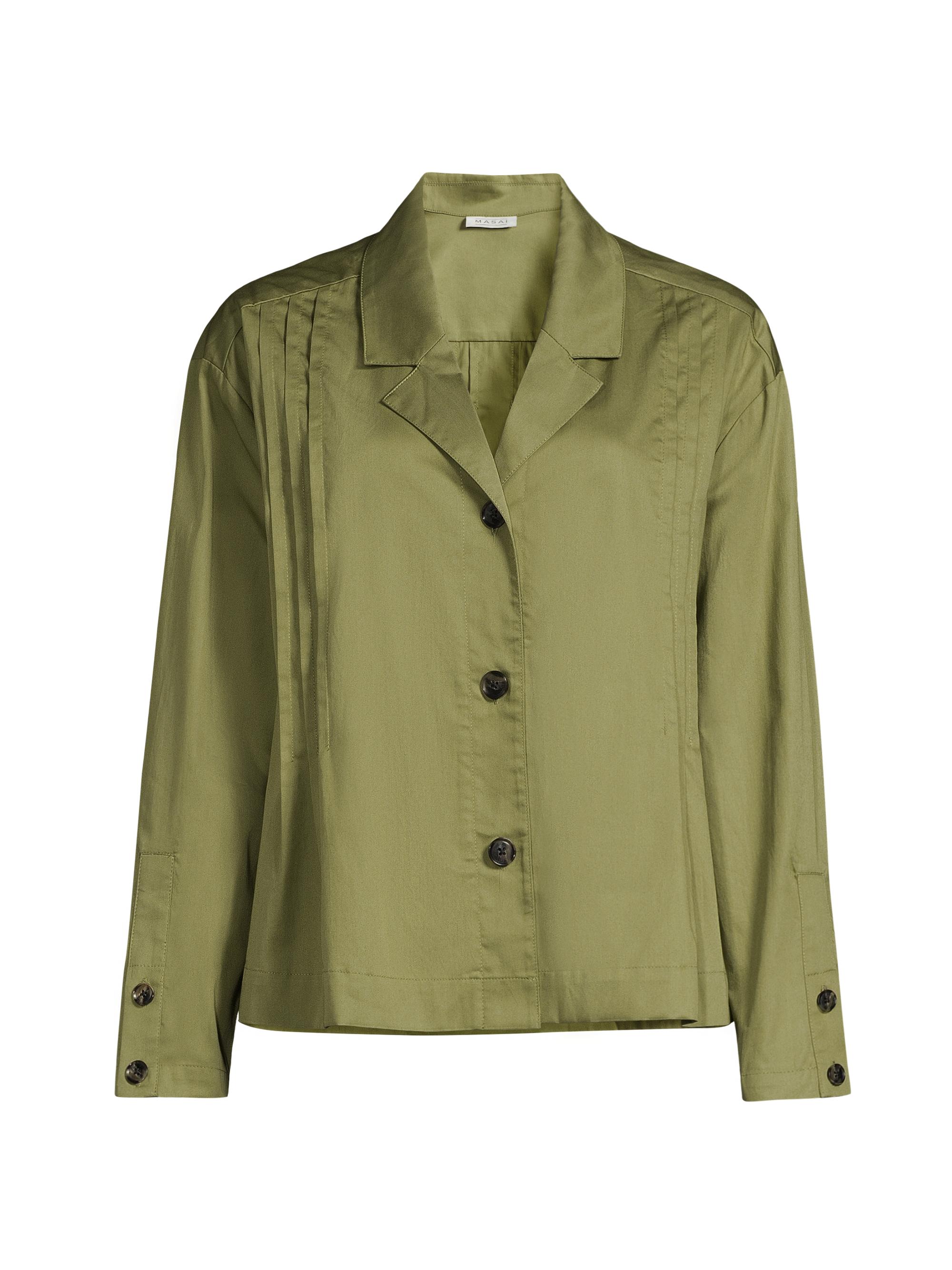 Masai Copenhagen Women's Icara Cotton Pintuck Blouse - Loden Green