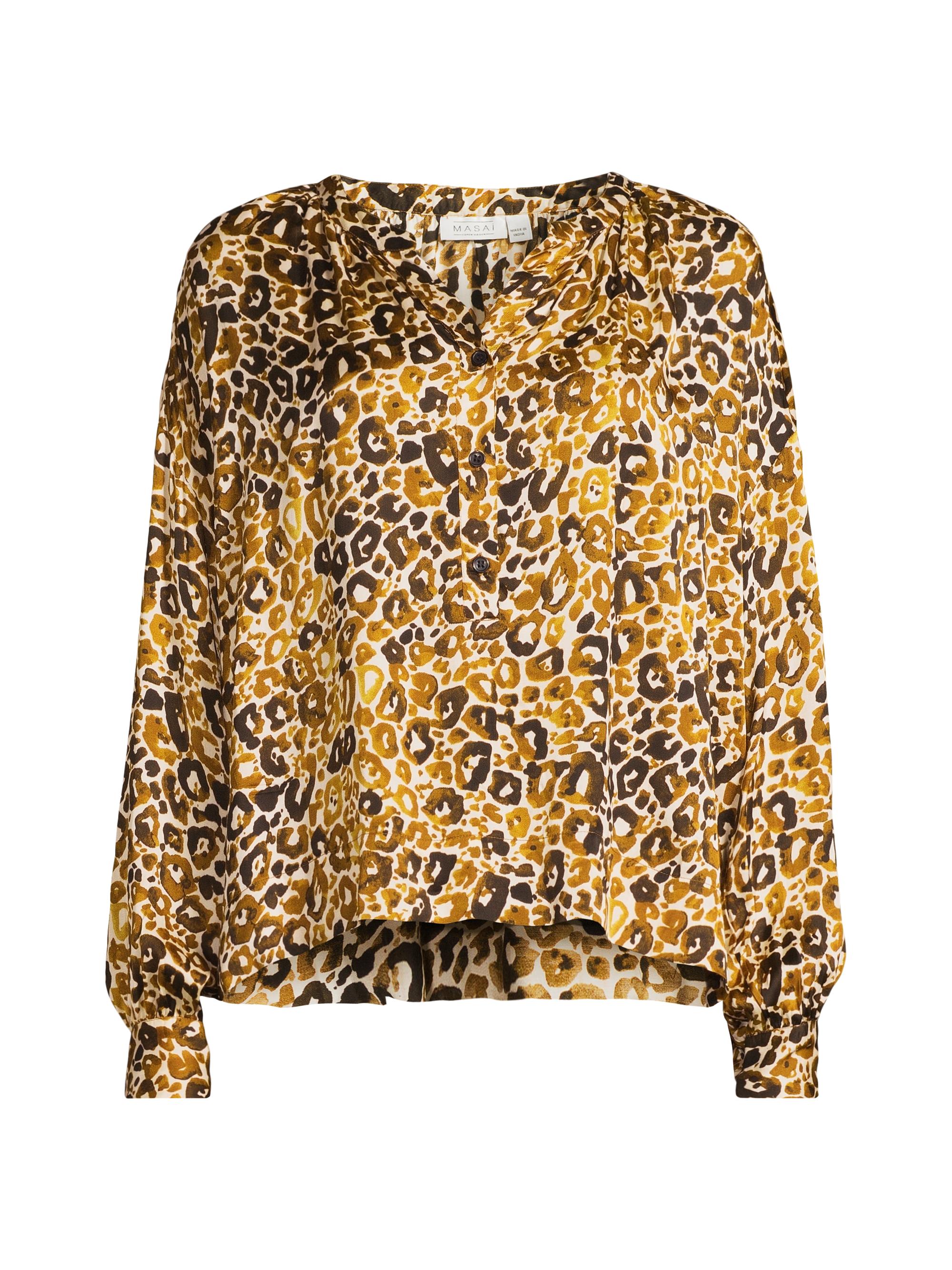 Masai Copenhagen Women's Dolma Leopard Blouse - Goldenrod