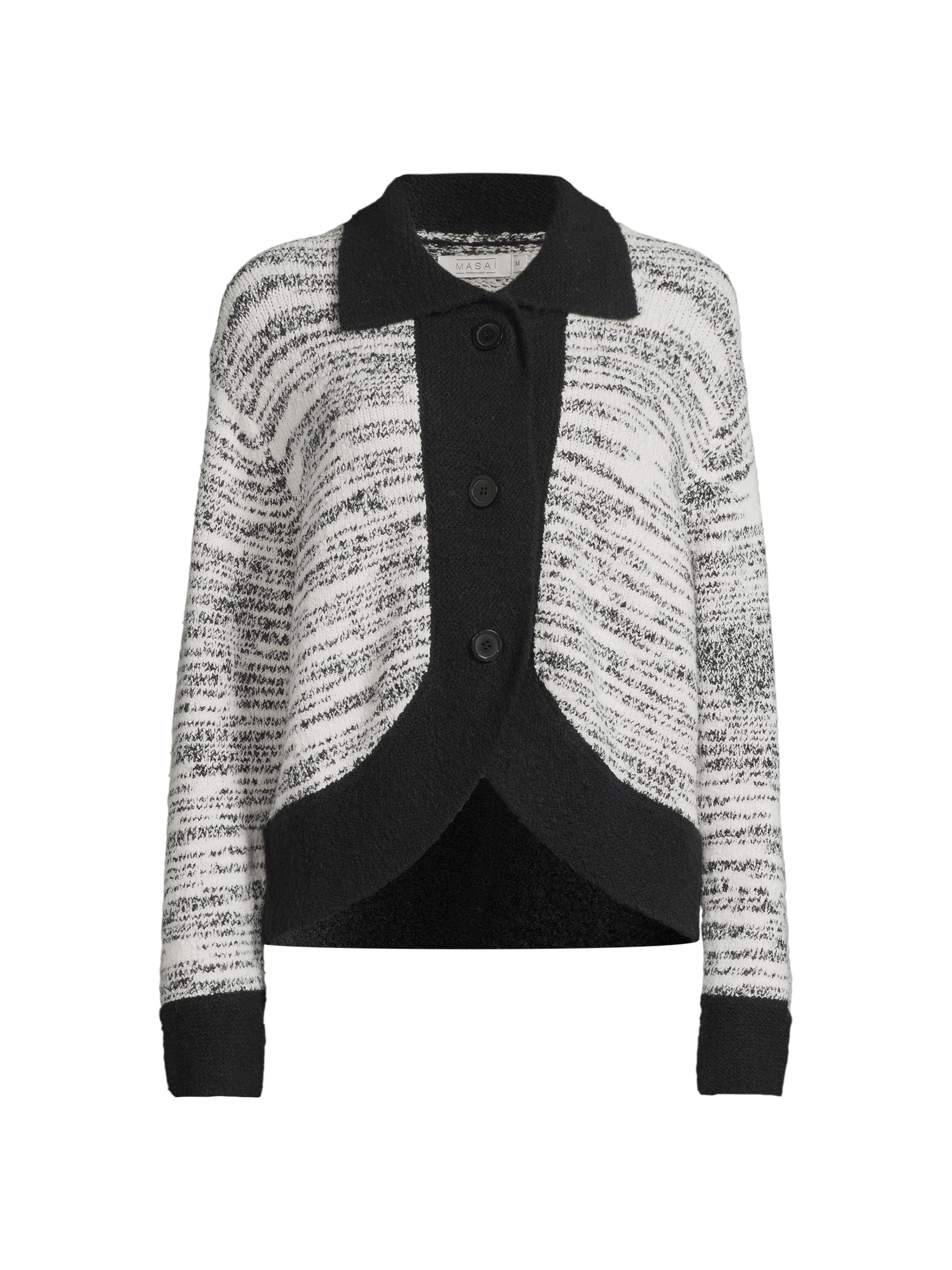 Masai Copenhagen Women's Luvia Spacedye Polo Cardigan - Black