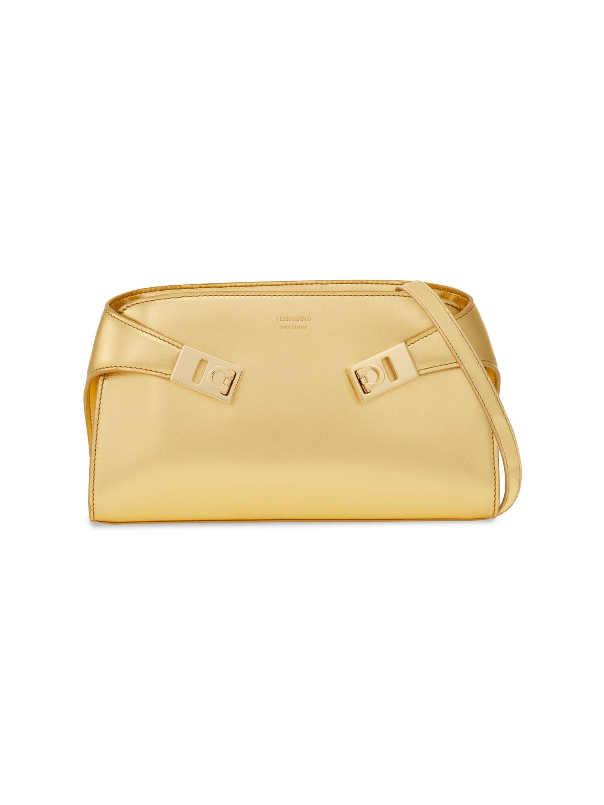 FERRAGAMO Women's Hug Metallic Leather Crossbody Bag - Gold
