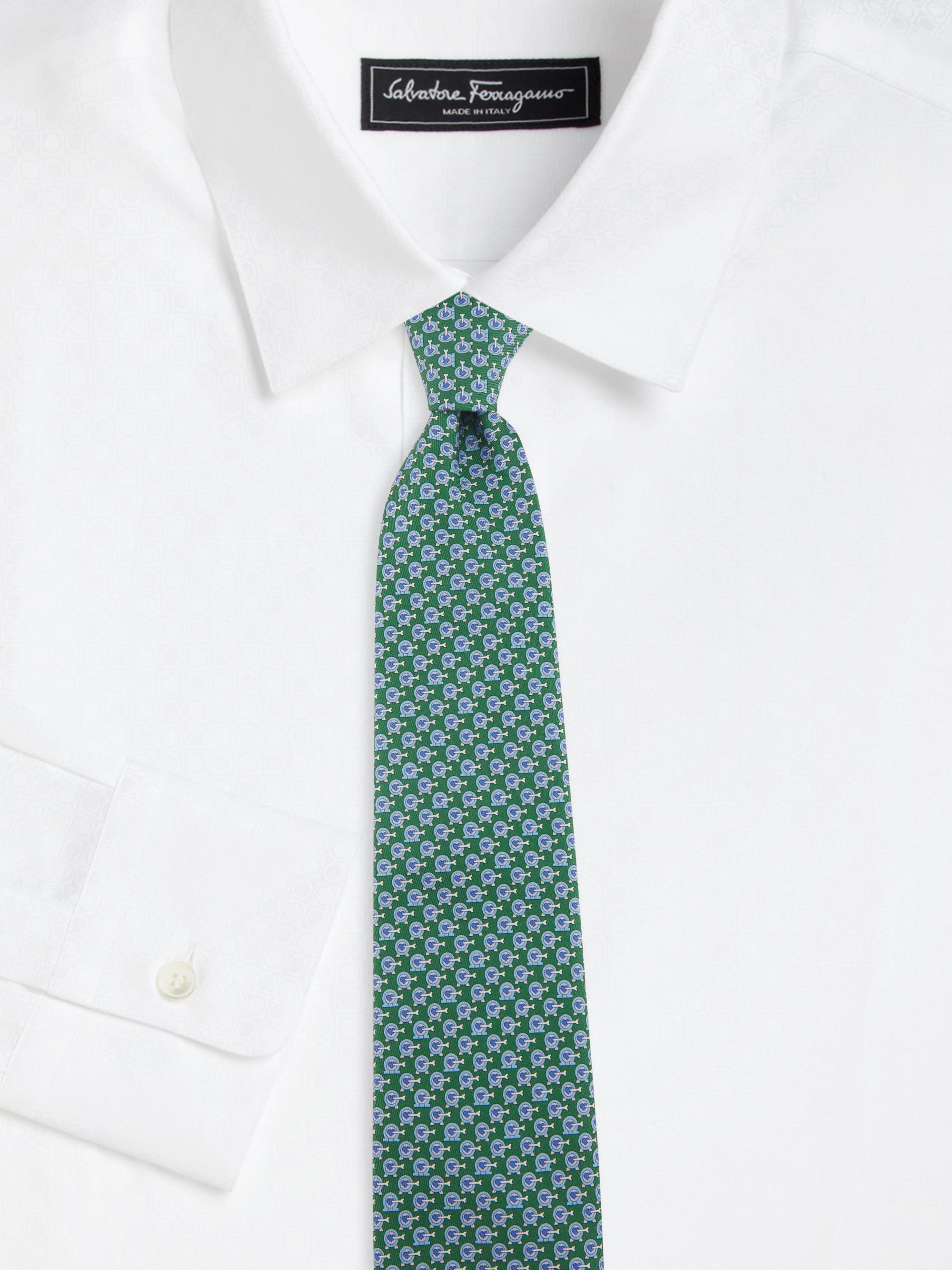 FERRAGAMO Men's Zum Silk Tie - Verde - Women's Accessories