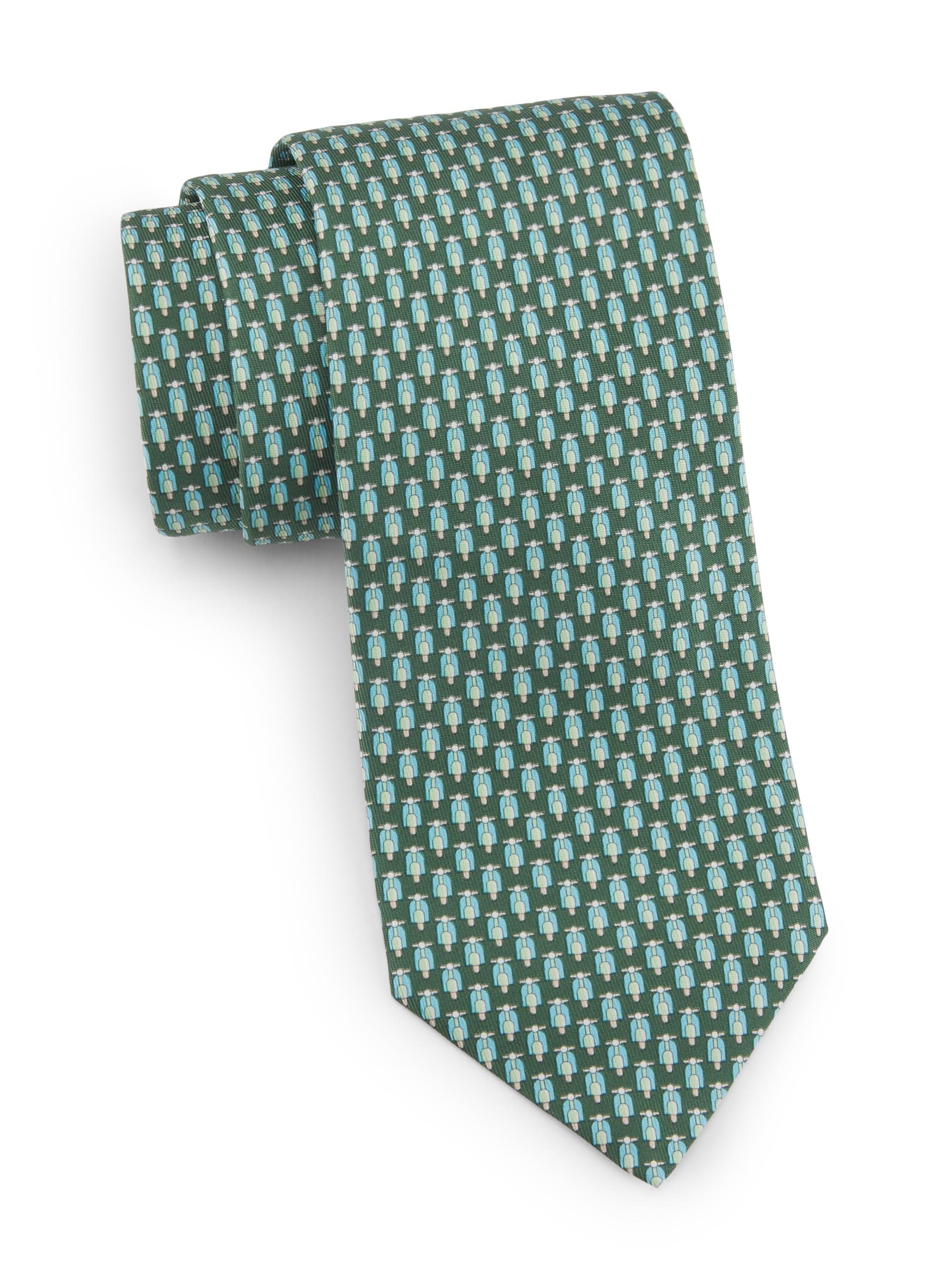 FERRAGAMO Men's Zesta Silk Tie - Verde