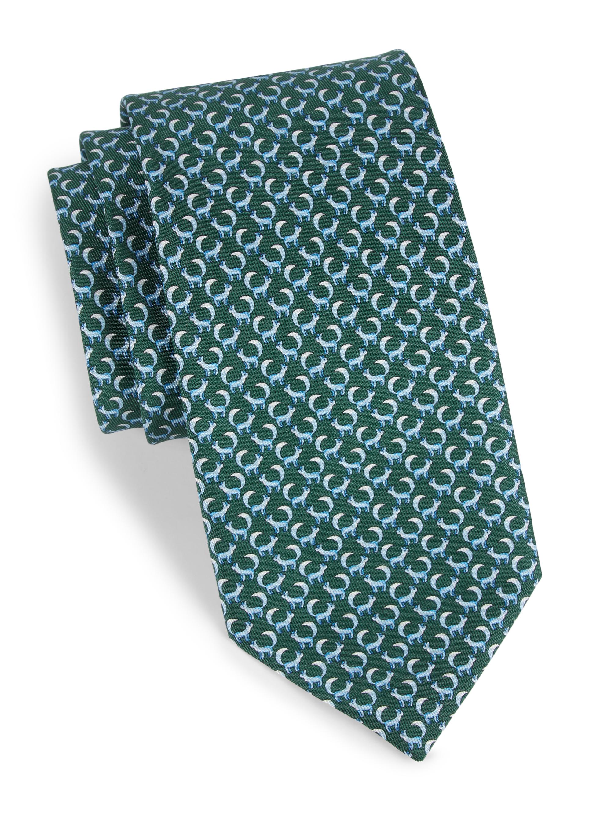 FERRAGAMO Vito Elephant Silk Tie | Saks Fifth Avenue